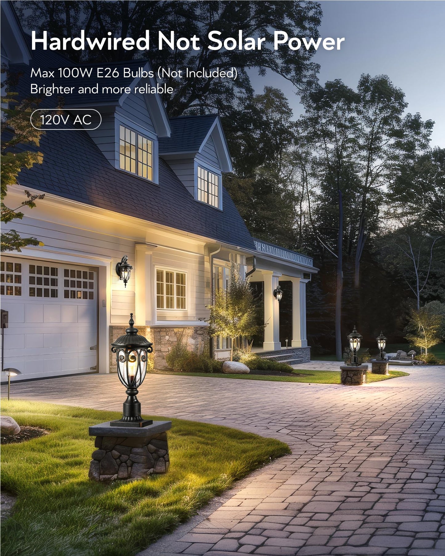 VIANIS Outdoor Post Light 2-Pack, Waterproof Dusk to Dawn, Aluminum, Oil-Rubbed Bronze, Model V82232B2