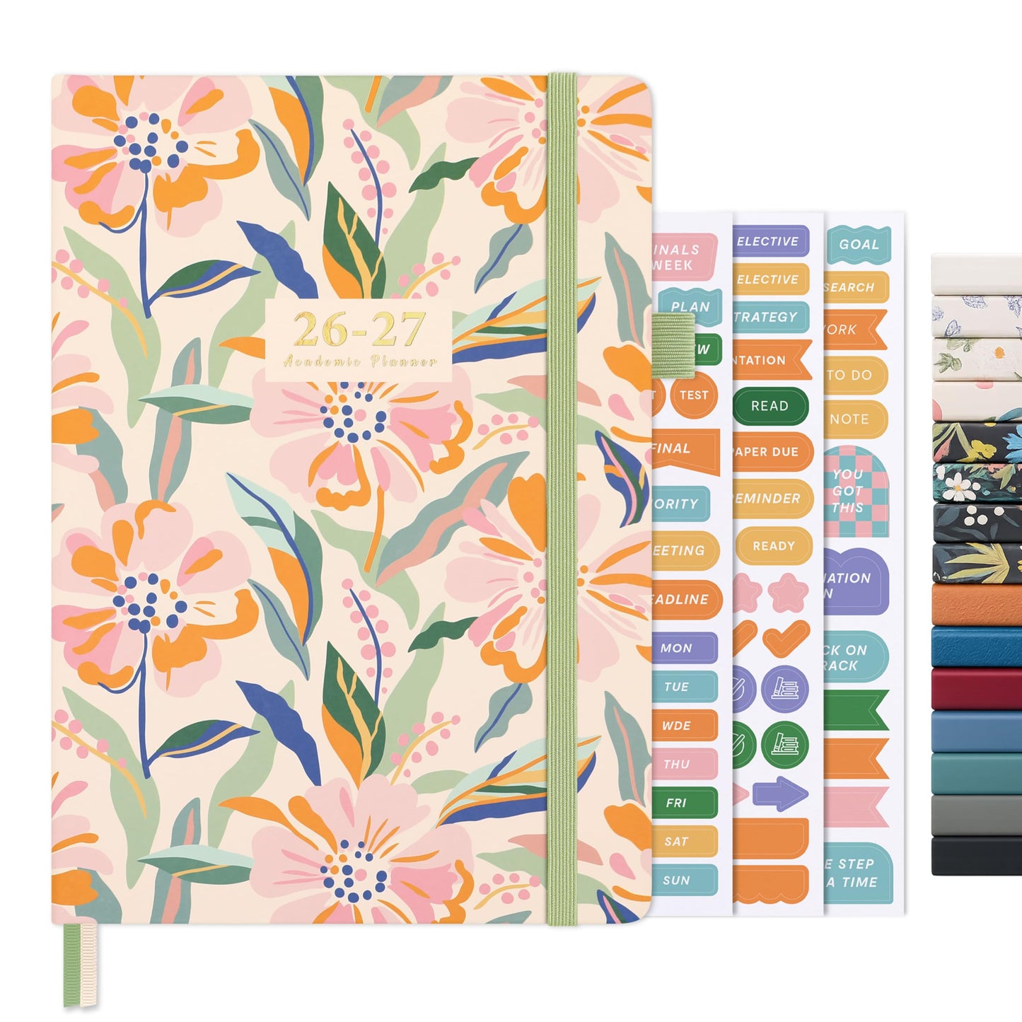 And Per Se Academic Planner 2026-2027 – Weekly & Monthly Planner, July 2026 to June 2027, A5 Leather Hardcover with Inner Pocket – Student & Teacher Organizer, 5.7" x 8"(Pastel Petals)
