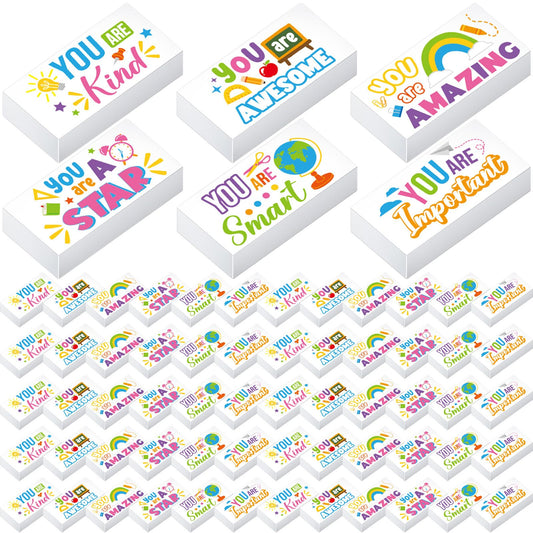 Resurhang 180 Pcs Erasers Bulk for Kids Inspirational Pencil Erasers Bulk for Drawing Motivational Big Eraser School Supplies for Classrooms Back to School Office (Inspirational,White)