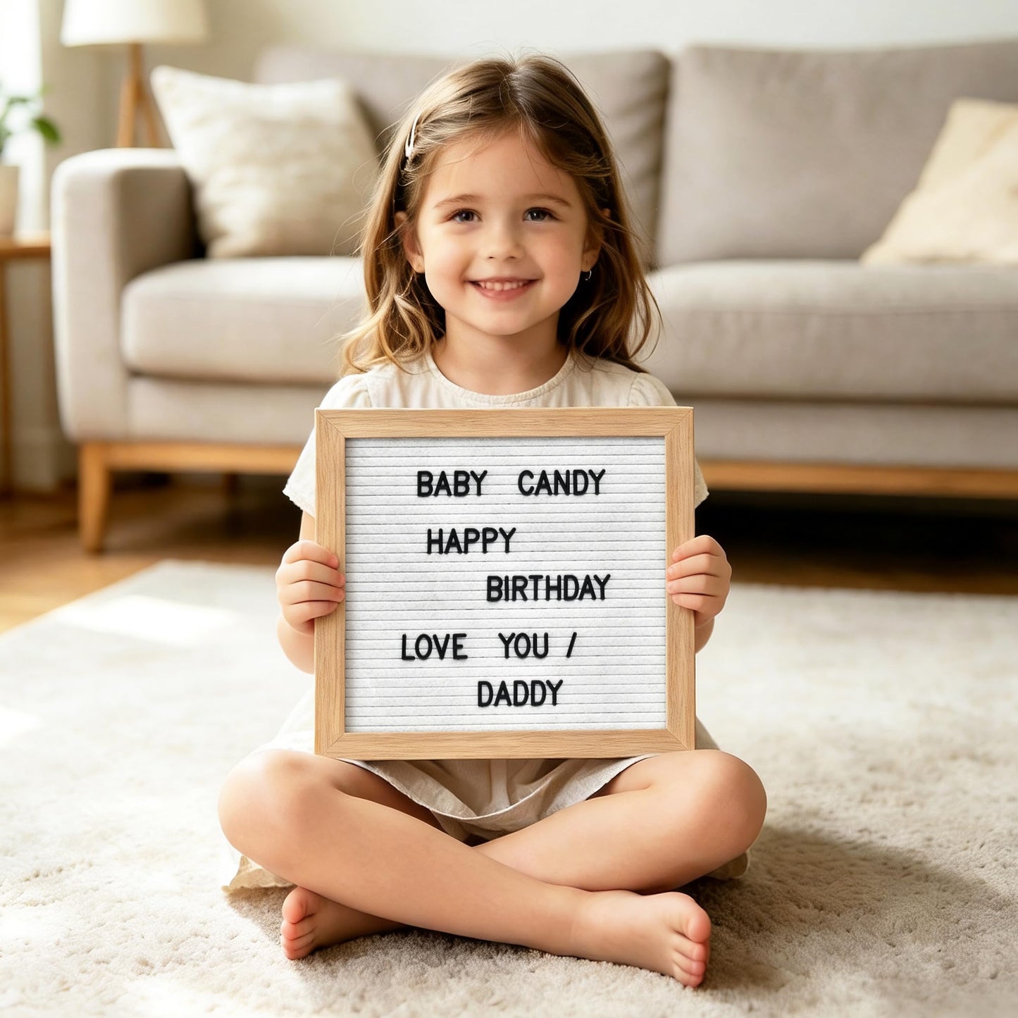 Felt Letter Board with 294 Letters, Numbers, Symbols - 10x10 inch Changeable Message Board with Wooden Frame Wall Mount(White)