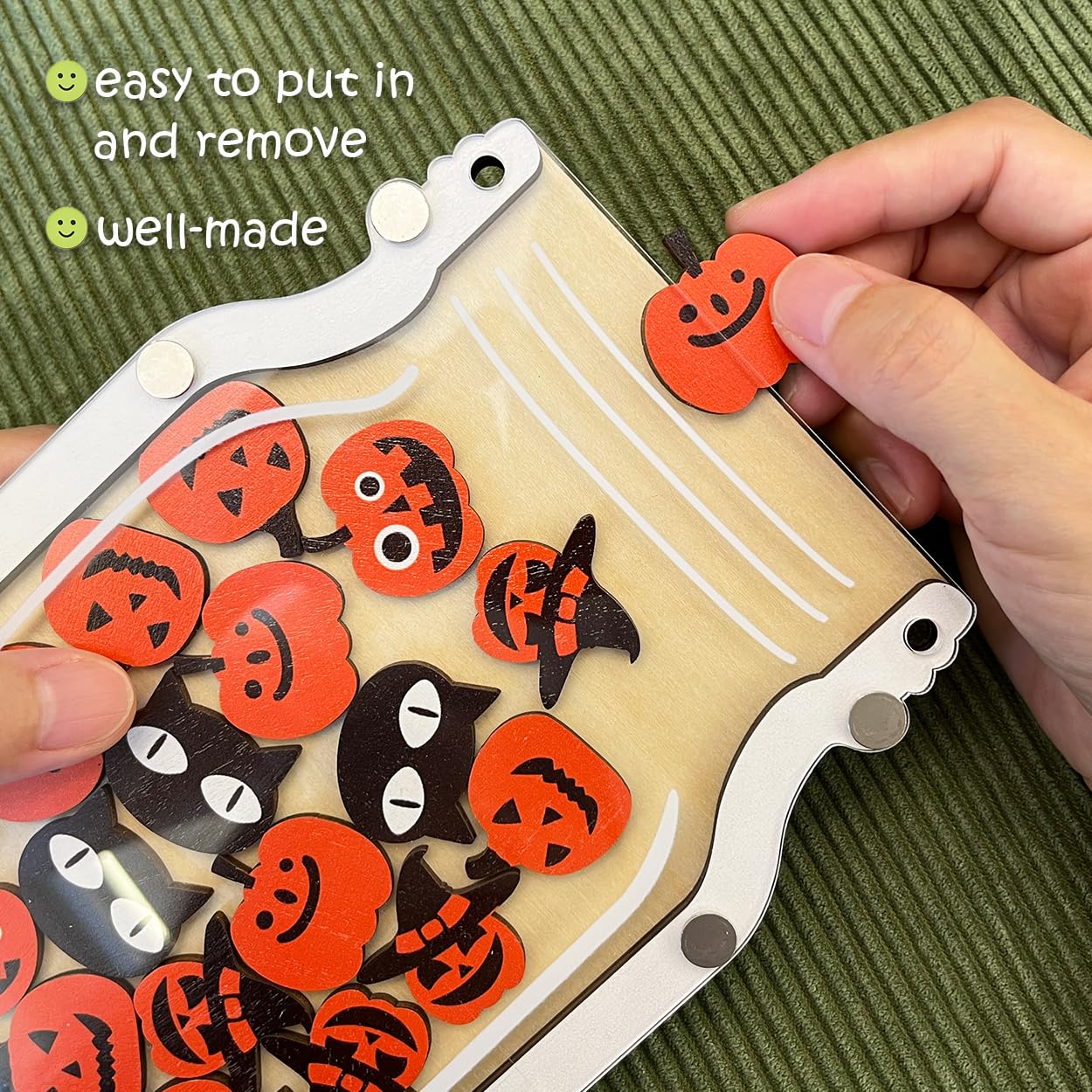 Magnetic Reward Jar for Kids, Classroom Reward System, Star Reward Jar, Incentive Good Behavior Responsibility Chart, Potty Training Rewards, Behavior jar for Boys Girls (Halloween)