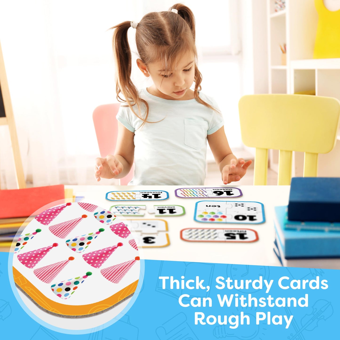 Number Puzzle Kindergarten Math Games - Number Matching Puzzle - 20 Sets Learning Numbers Puzzles - Counting Toys for Toddlers Kids Ages 3-5 - Educational Toys Preschool Learning Activities