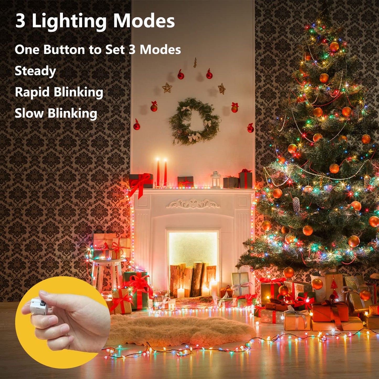 Merfino 10 Pack Fairy Lights - 20 LED, 7Ft Waterproof Copper Wire, 3 Speed Modes, Multicolor, Model ZLDC01#