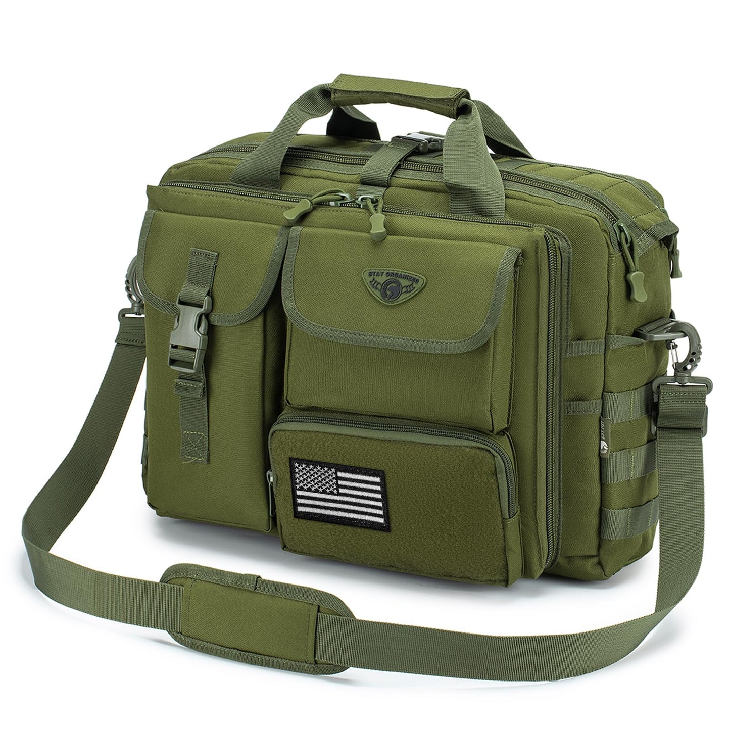 Stypos Tactical Messenger Bag, 15.6/17.3 Inch Tactical Briefcase for Man Military Laptop Bag Messenger Shoulder Bag (Green)