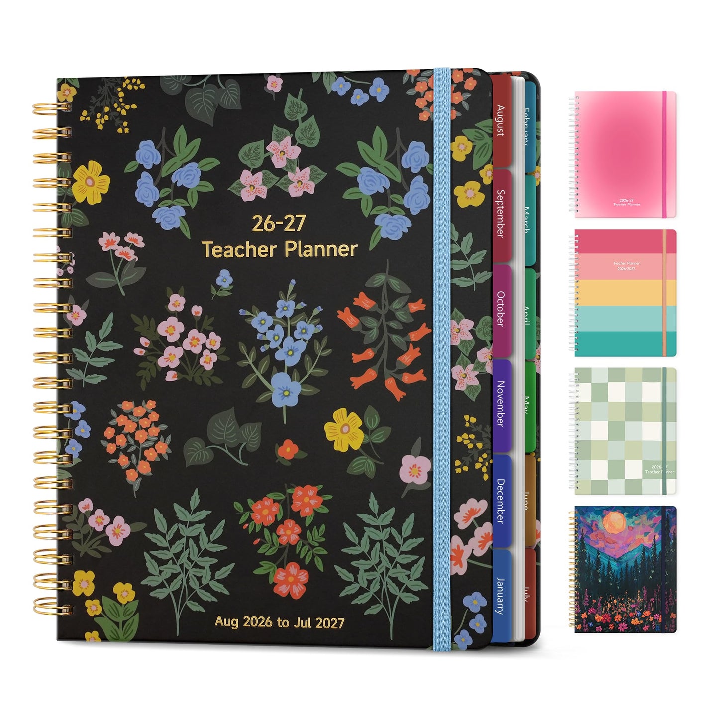 Teacher Lesson Planner 2026-2027 Academic Year, Aug 2026-Jul 2027, Deluxe 26-27 Lesson Plan Book for Teachers Supplies & Homeschool Planner with Pocket & Monthly Tabs, 8.5" x 11", Vintage Floral