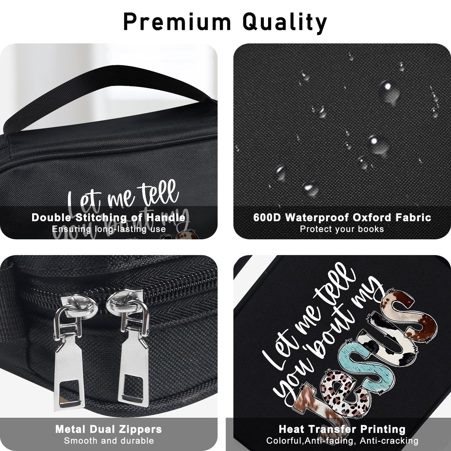 Bible Cover Case for Women & Men, Bible Study Supplies Book Covers with Zipper for Journaling/NIV/ESV/KIV, Carrier Tote Bag Carrying Case with Strap for Teens Travel/Church Bible Study