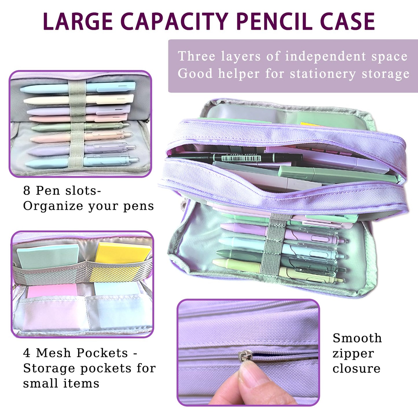 Bible Study Supplies Journaling Kit for Women,Office School Supply Set with Large Pen Case,Bible Study Journal Notebook,No-Bleed Highlighters and Pens,Sticky Notes,Bible Tabs Bookmark (purple)