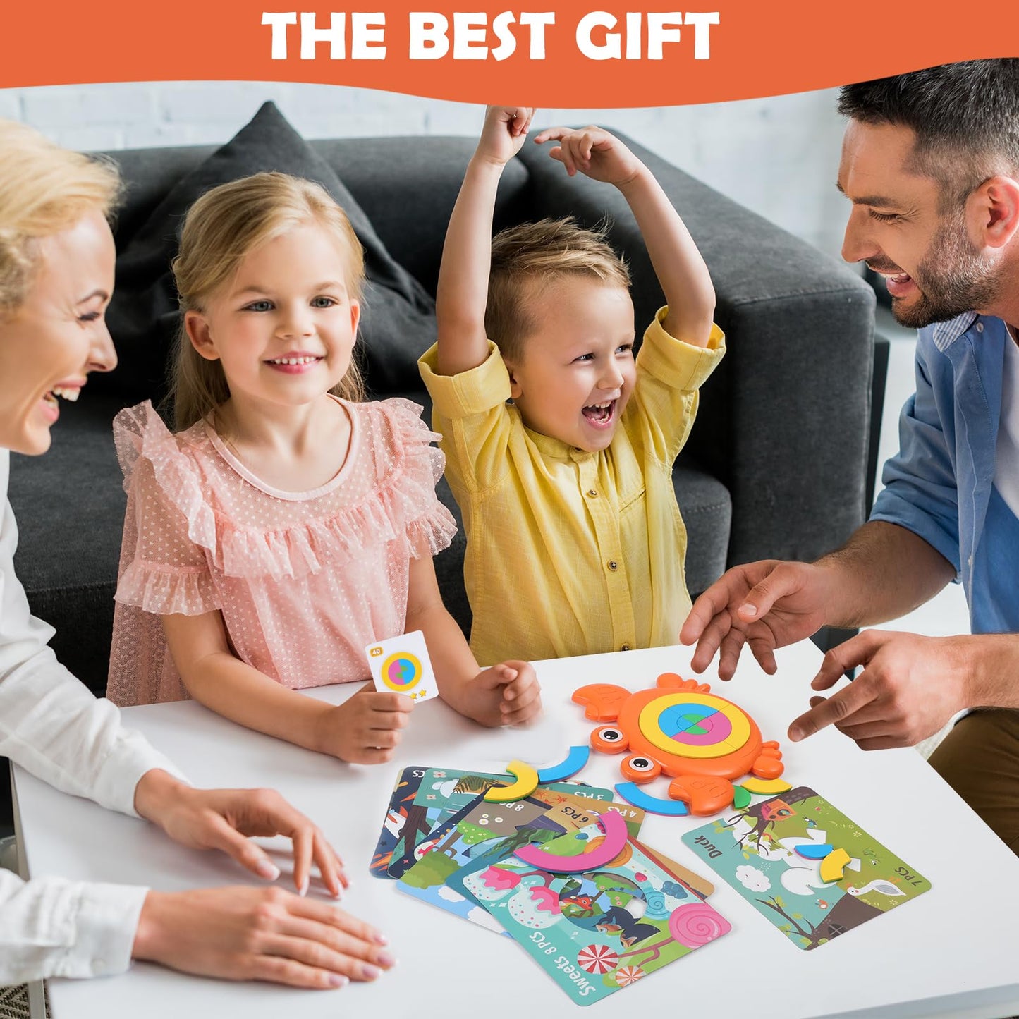 oiwmueo crabzzle Toy Crab Puzzle，2 in 1，Age 3+，Match Picture，Learning Colors，braintease，Develop Imagination，Early Childhood Education Game，Toys for Kids