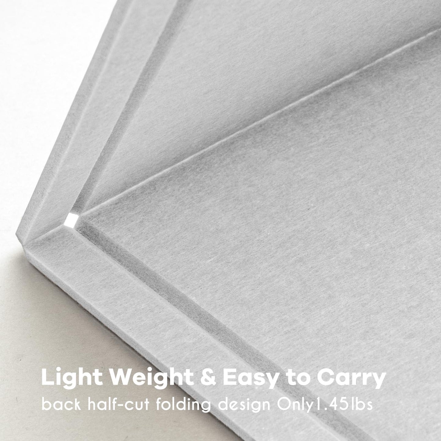 Lightomorrow Bulletin Board, 36 x 24 Inches Felt Pin Board, Cork Alternative for Wall, 3' x 2' Foldable Self-Adhesive Vision Board with 20 Pushpins - Light Gray