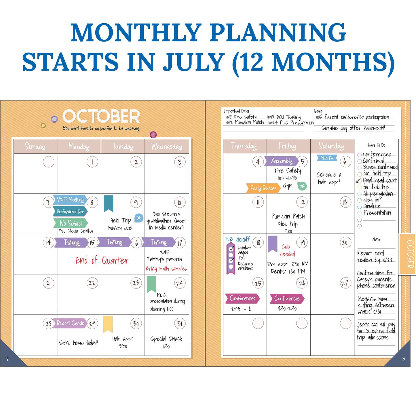 Carson Dellosa Education Crafty & Cool Teacher Planner 2026-2027, Undated 8"x11" Lesson Plan Book With Stickers, Class Schedule,Weekly Calendar, ... Haves, Homeschool Essentials, School Supplies