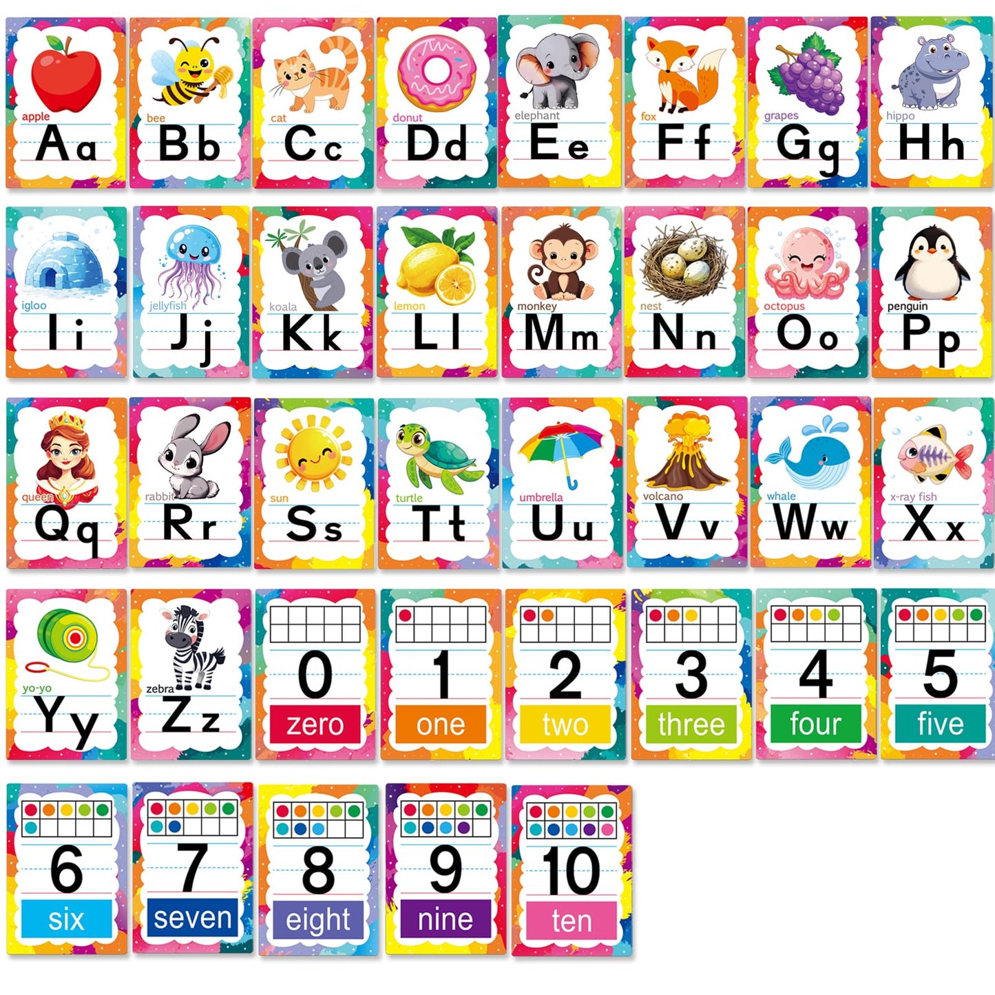 Adduster Alphabet Letters for Wall - ABC Alphabet Poster Classroom Wall Alphabet Alphabet Wall Chart Kindergarten Elementary Classroom Wall Decor Daycare Homeschool Supplies (Write Badly)
