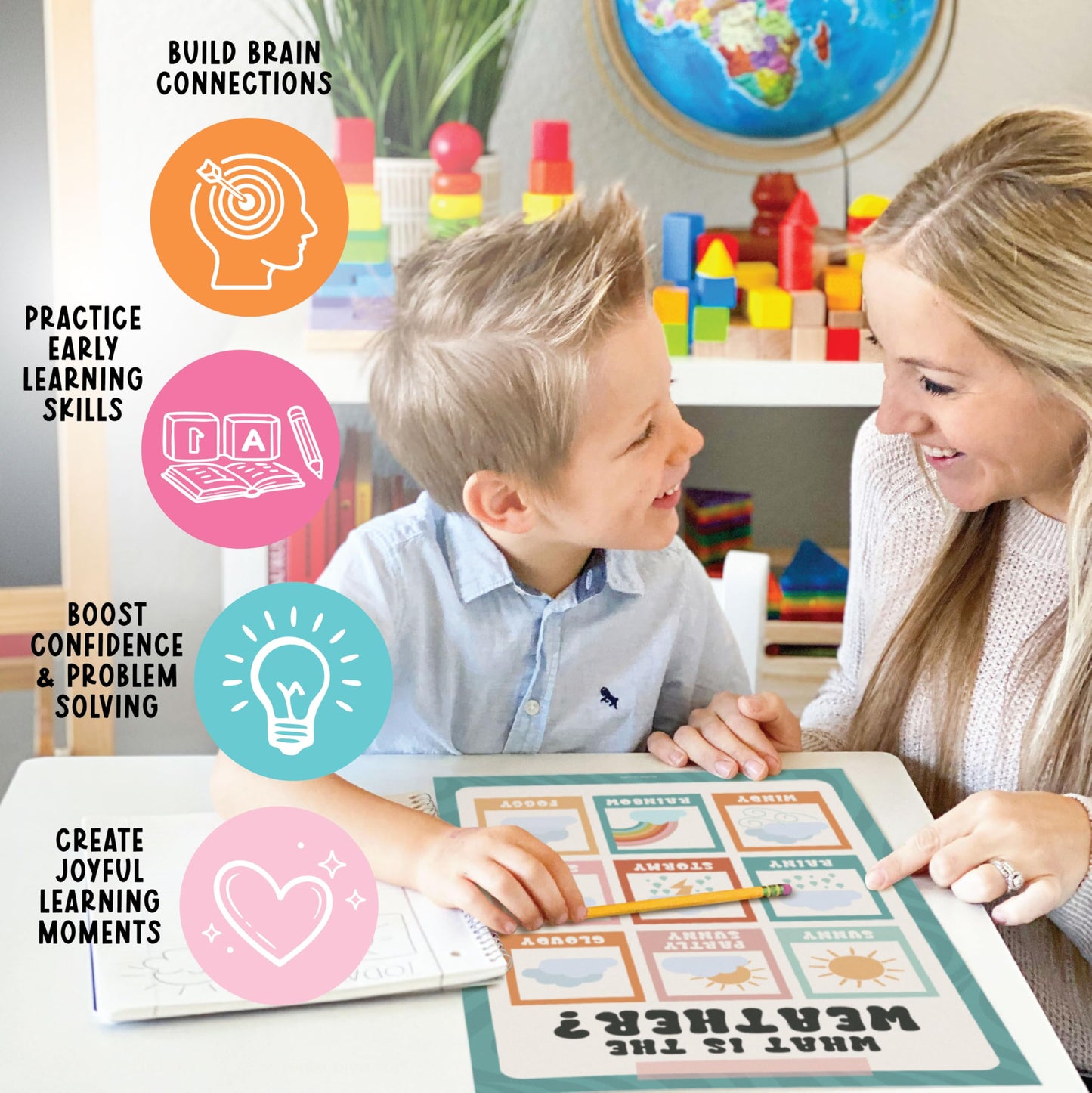 Hadley Designs 16 Educational Posters for Classroom Must Haves - Laminated Pre-K Posters for Toddler Homeschool Essentials, Toddler & Preschool Learning Activities, Kindergarten Classroom Decor