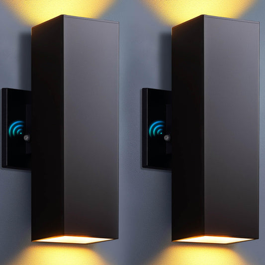KIZON Outdoor Wall Lights, Dusk to Dawn Sensor, 2 Pack, Aluminum, Oil Rubbed Bronze Finish, Model K213