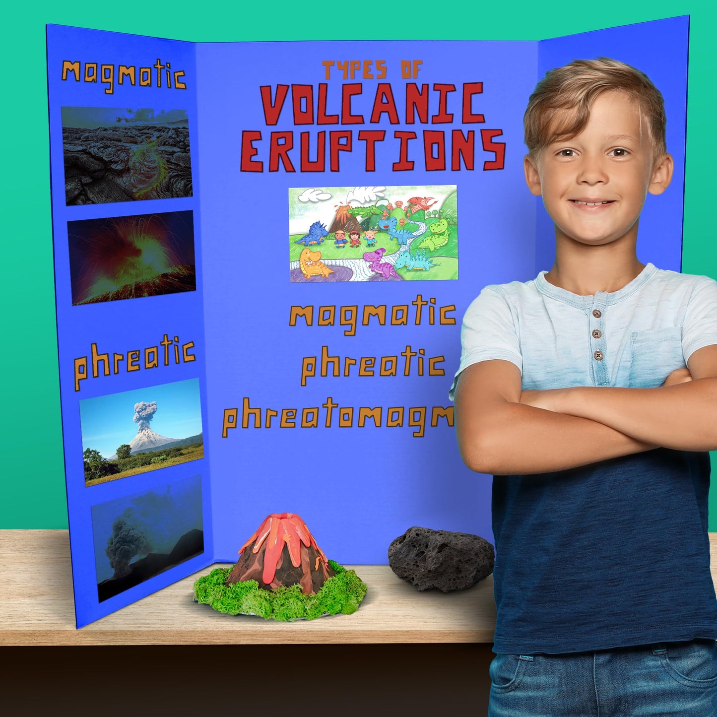 Flipside Products 36” x 48” Project Boards for Presentations, Science Fair, School Projects, Event Displays and Trifold Picture Board, Proudly Made in USA - Blue - 10 Pack