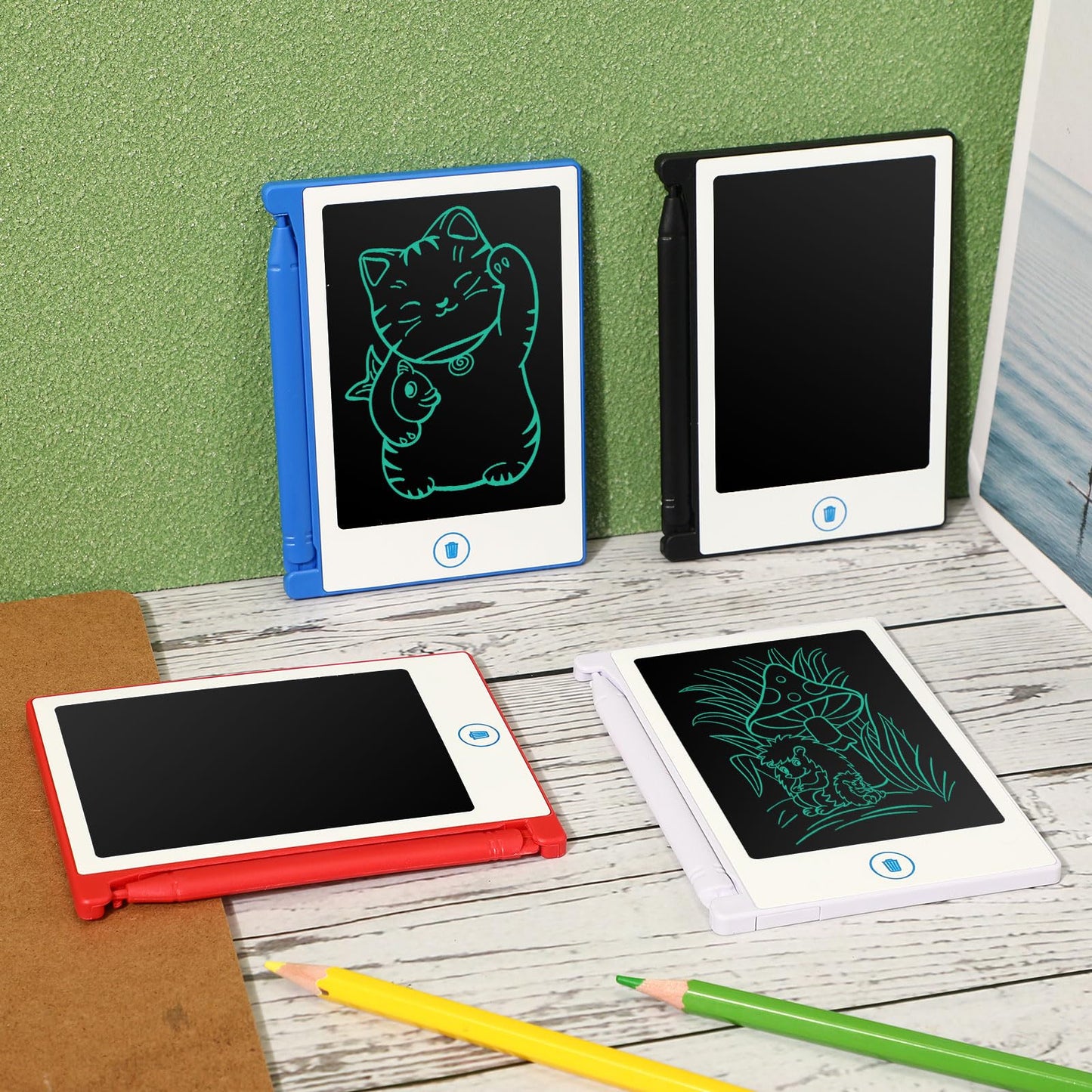 Zhehao 24 Pack LCD Mini Writing Tablet for Kids 4.5 Inch Doodle Board Bulk Erasable Reusable Electronic Drawing Pad Birthday Party Favors Goodie Bag Classroom Gifts(White)
