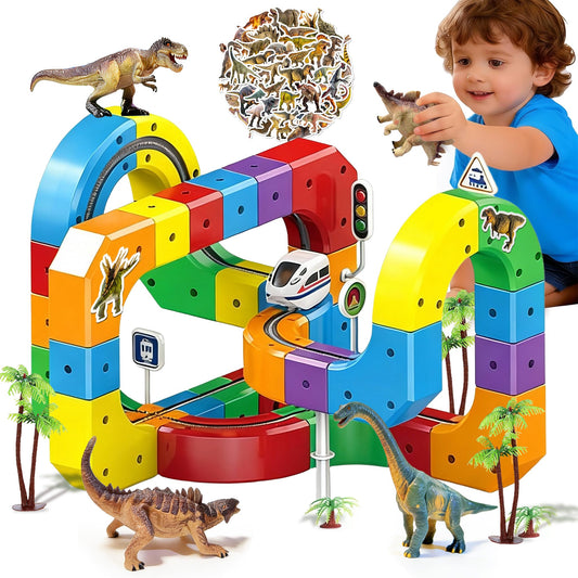 3D Gravity-Defying Electric Train Set – 94 Pcs DIY Flexible Cube Track, Build Any Track You Imagine, Safe & Durable STEM Toy for Kids 3-12, Encourages Creativity & Problem-Solving