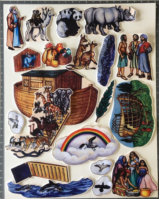 Story Time Felts Noah's Ark Bible Felt Figures for Flannel Board Stories Noah Animals Ark (XL Precut- Adult 6.5" Tall)