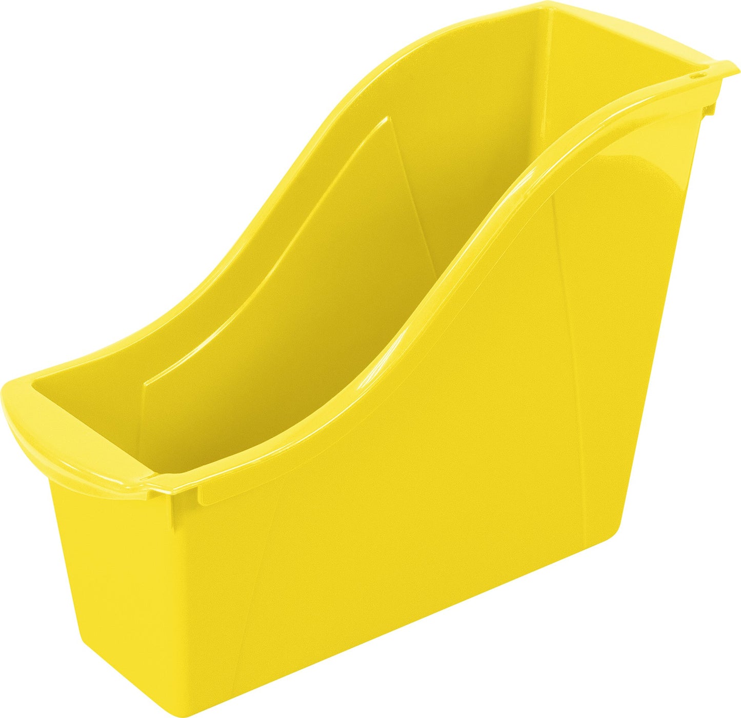Storex Small Book Bin – Interlocking Plastic Organizer for Home, Office and Classroom, Yellow, 6-Pack (71112C06C)