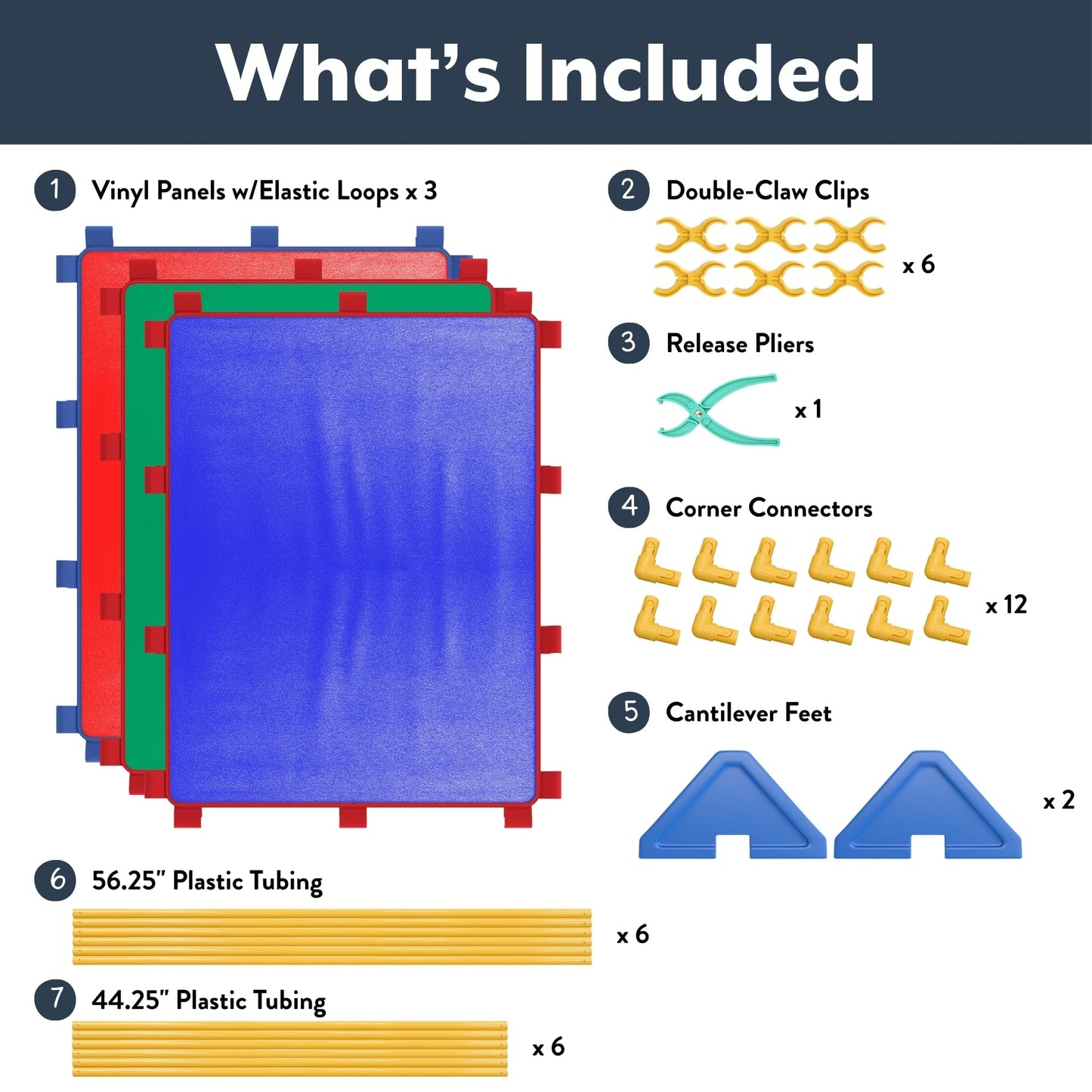 Children's Factory Big Screen PlayPanel - Set of 3, Kids Room Divider, Classroom Privacy Screen, Cantilever Feet Included, Rainbow