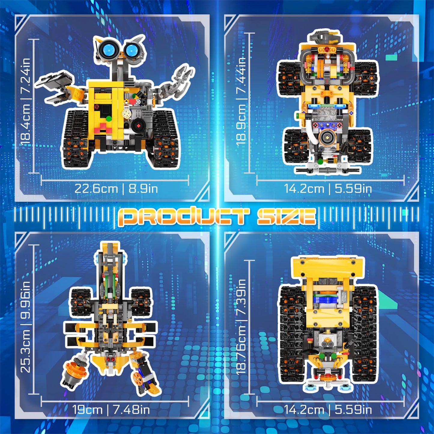 Demkia Robot Building Kit for Kids and Adults, 4-in-1 Rechargeable RC Robotics Kit with Remote & App Control, STEM Coding Toys & Science Projects, Birthday Gifts for Boys Ages 8-12+ (588 Pcs)