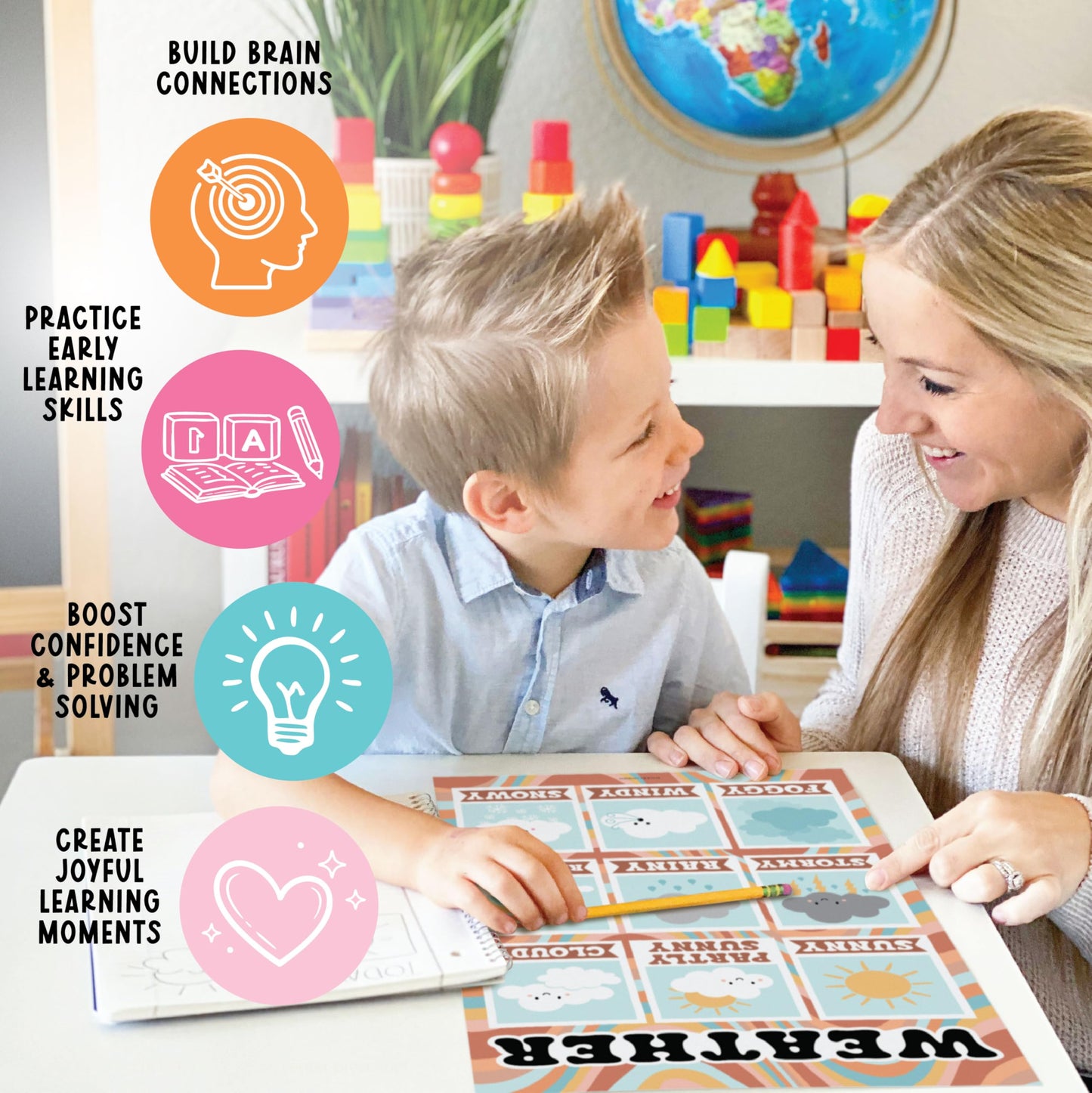 Hadley Designs 16 Educational Posters for Classroom Must Haves - Laminated Pre-K Posters for Toddler Homeschool Essentials, Toddler & Preschool Learning Activities, Kindergarten Classroom Decor