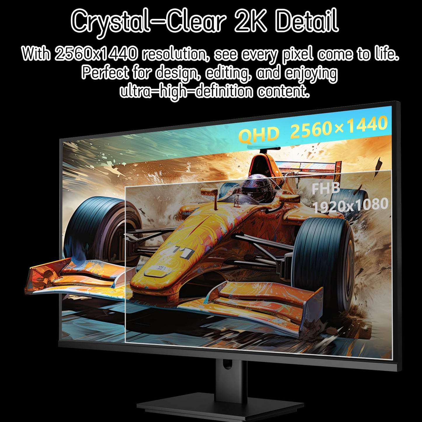 Pisichen Touchscreen Monitor 27" 2K 100Hz Gaming Monitor, QHD 2560x1440 IPS PC Monitors, 10-Point Touch Screen Computer Monitors, with USB C HDMI DP Ports, Built-in Speakers