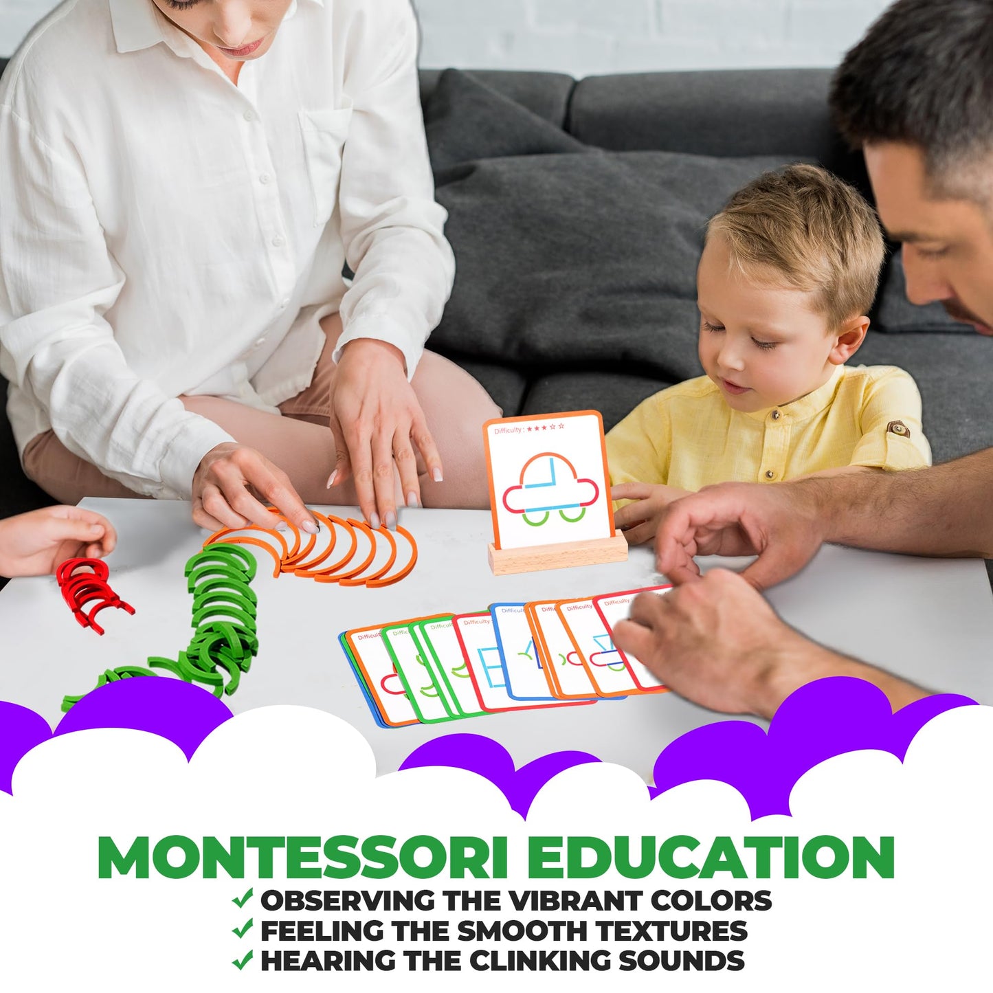 puzgic Stem Kids Toys for Creative Learning Building Educational Resources Kids Toy for Preschool and Kindergarten 3 4 5 6 Years Old Boys and Girls Brain Teaser Smart Sticks Toys