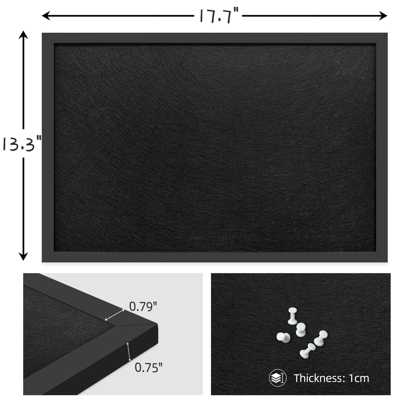 Yunihome 13.3x17.7 Inch Cork Board for Wall Hanging with Linen, Bulletin Board with Push Pins, Mounted Memo Message Board for Home Office Decor, Dorm Room Essentials, Classroom Organization