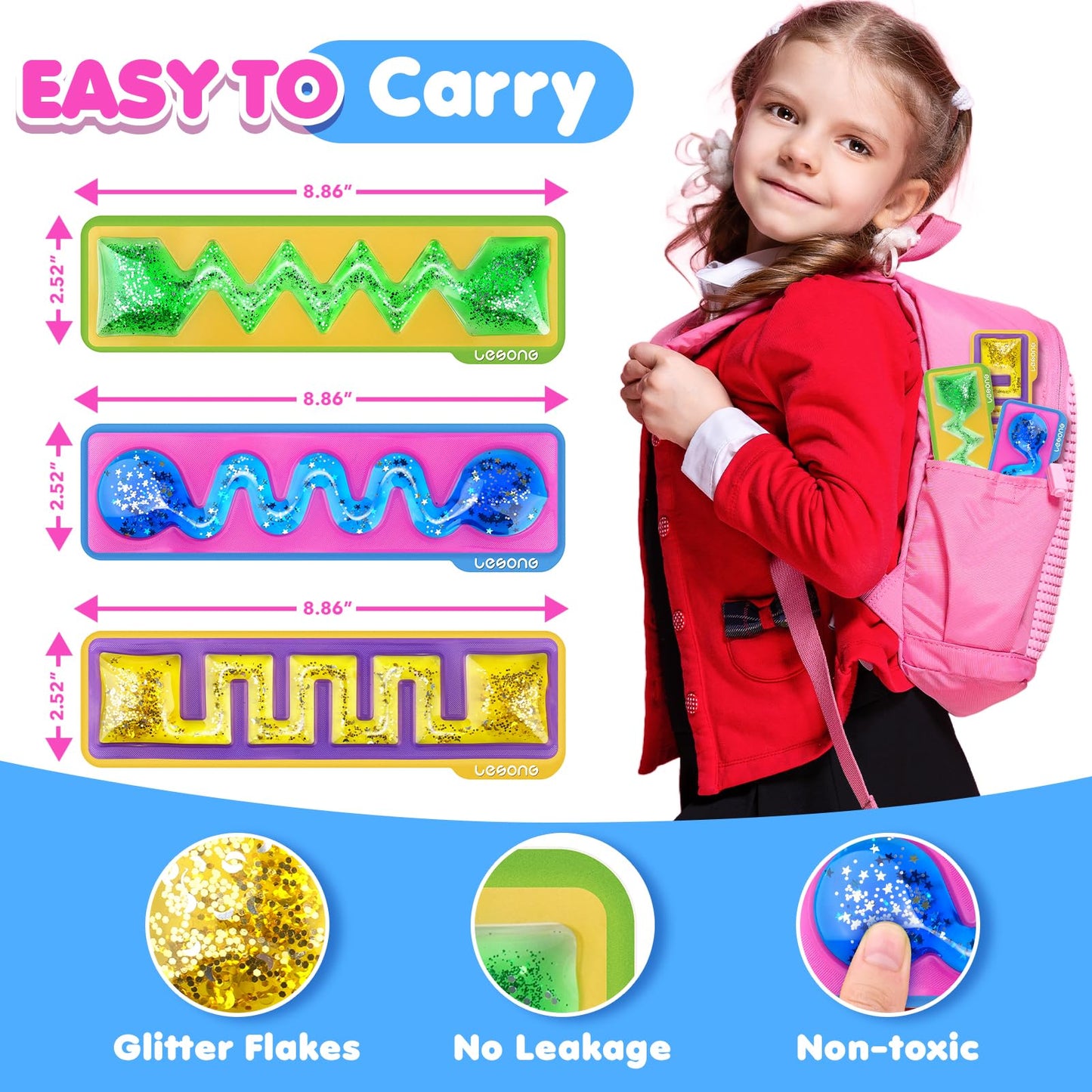 Squishy Toys Sensory Fidget Toys for Kids: 3 Pack Gel-Filled Sensory Toys for Autism ADHD Calming Tools - Sensory Fidget Toys for Classroom Prizes Travel Essentials - Gifts for Party Favors