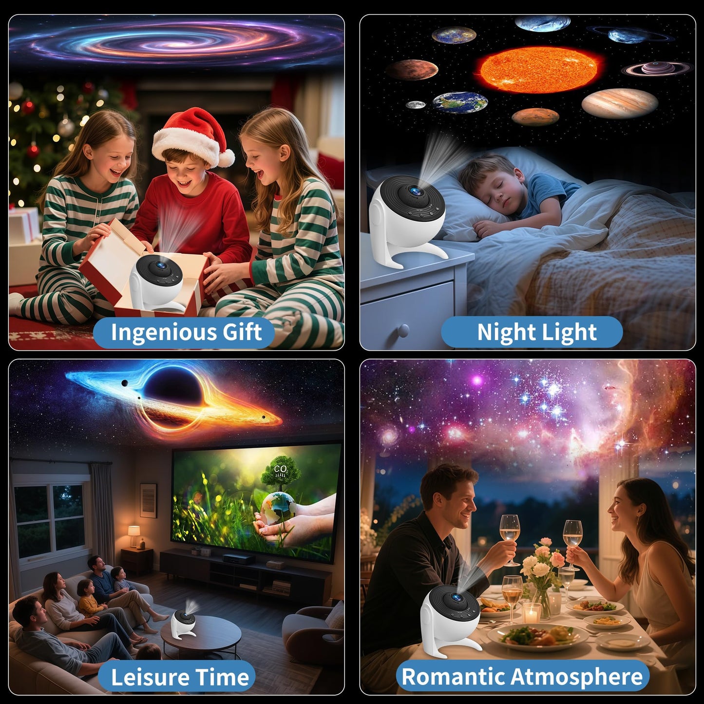 FlyLily Galaxy Projector for Bedroom, 13 in 1 Planetarium Star Projector with Solar System & Constellation, 360° Rotating Galaxy Light Projector, Space Night Light Projector for Kids Adults Gifts