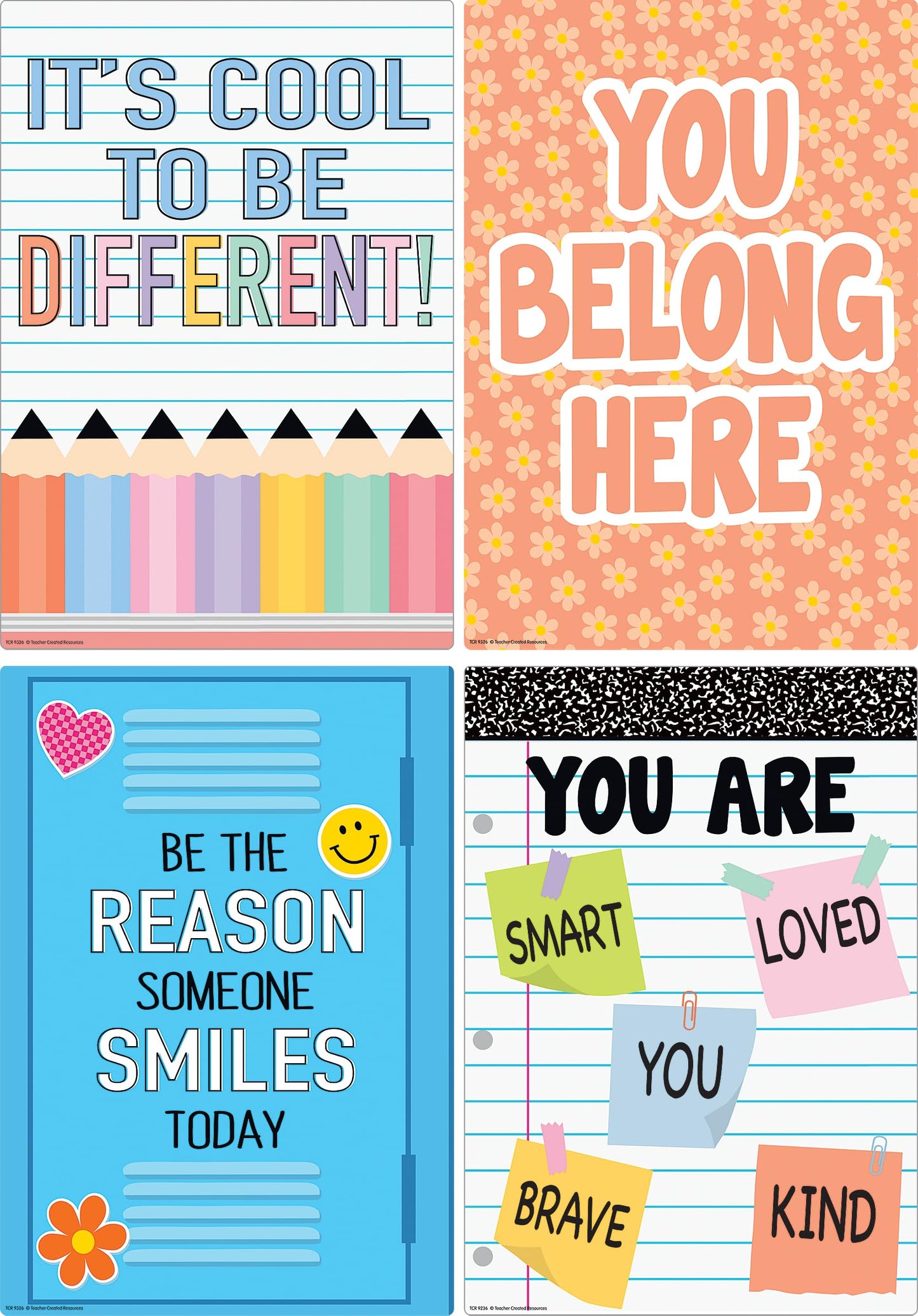 Teacher Created Resources Cool for School Positive Sayings Educational Poster Pack (TCR9326)
