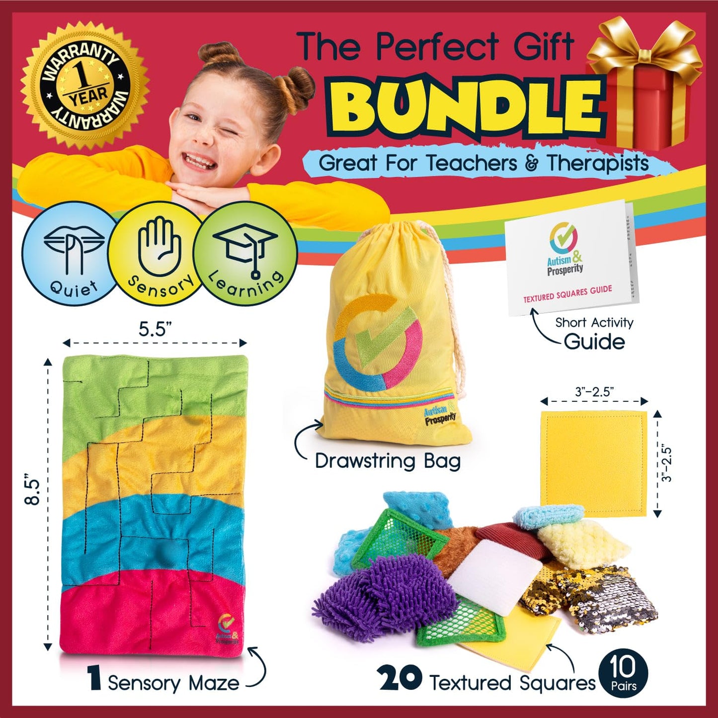 Autism & Prosperity Quiet & Educative Sensory Special Education Classroom Must Haves – Autism Toys Autism Products & Gifts, Sensory Toys for Kids with Autism Toddler Ages 3 4 5 7 8 12