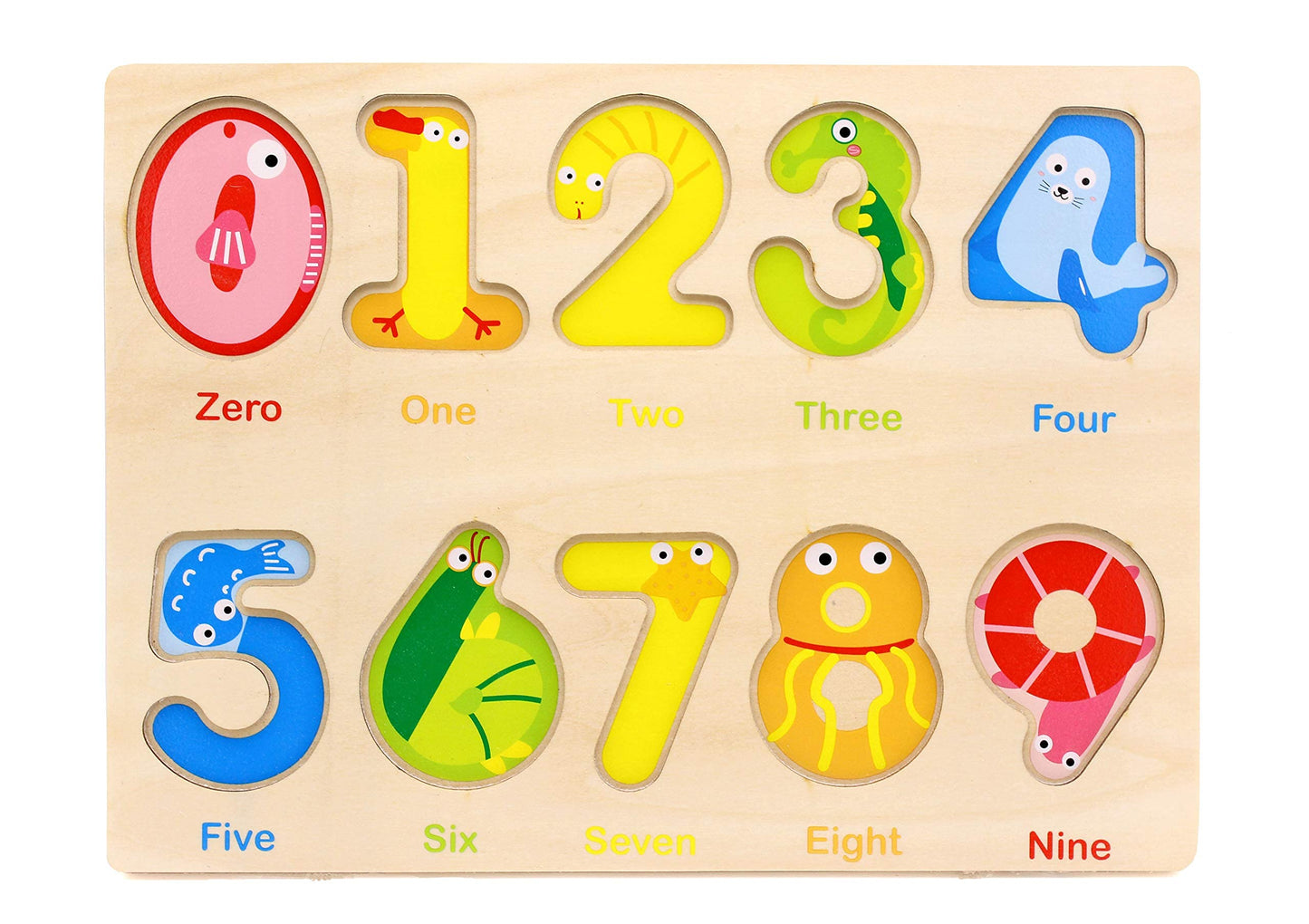 Aile Wooden Preschool Learning Number Puzzles Toys for Kids Age 2-4， Educational Toys.