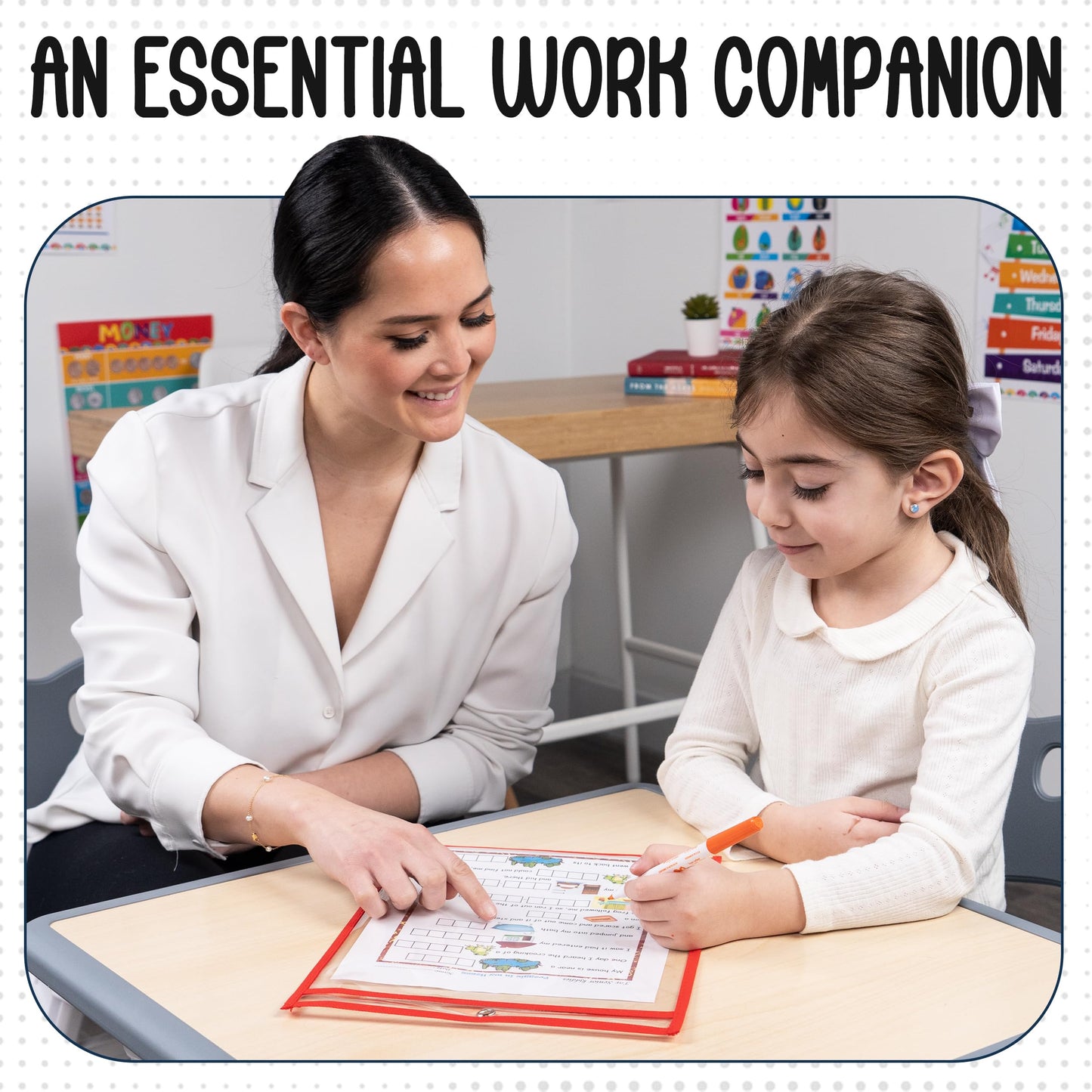 Essex Wares - 30 Pack, Assorted, Dry Erase Pocket Document Protectors,10" Wide x 13.5" Tall - Dry Erase Clear Plastic Sleeves - Reusable & Easy Erase Plastic Invoice Holders, Water-Resistant & Durable