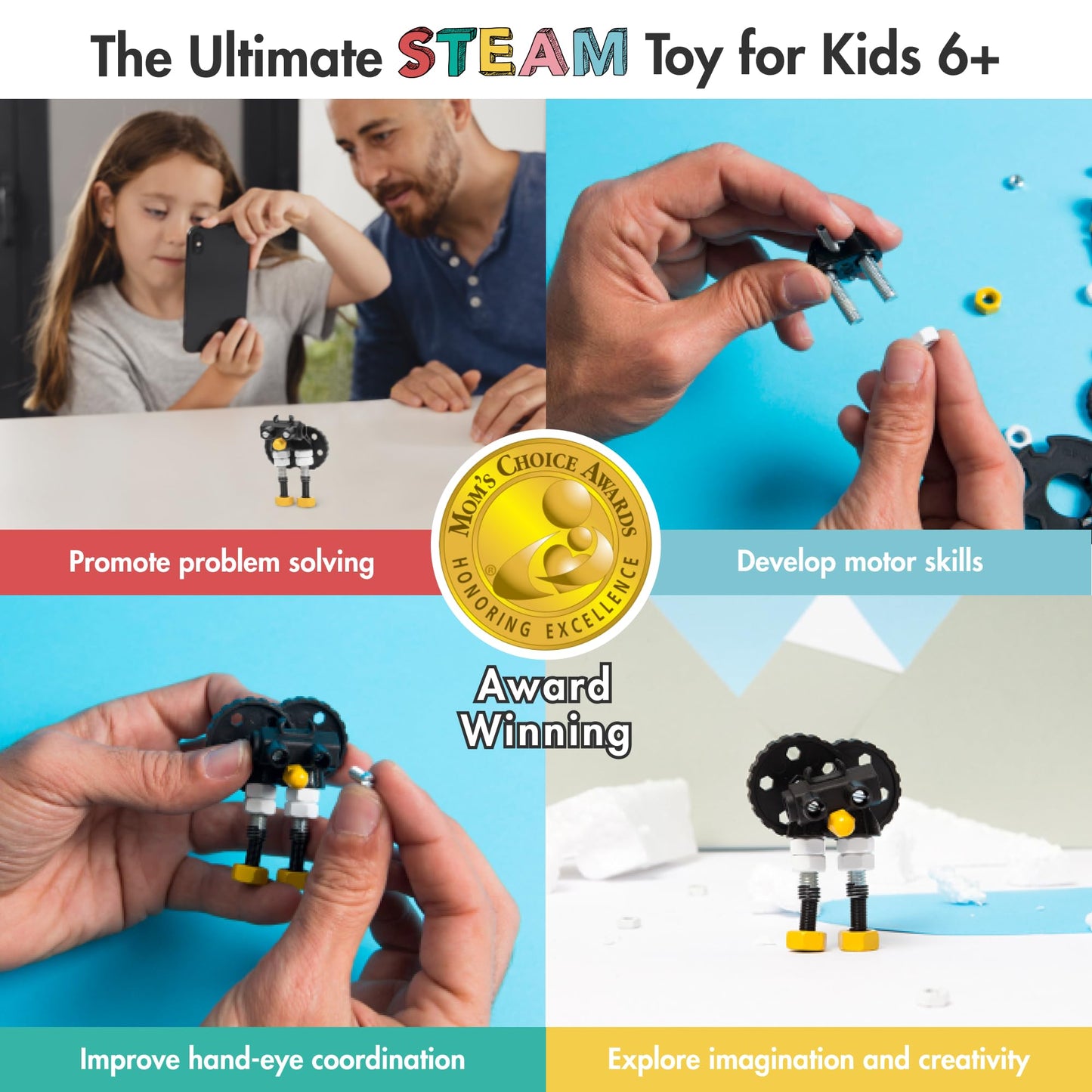 The Off Bits Animals Collection: Creative Robot Toy Model Kit for Kids 6+, Engaging Toy Building Sets for Boys and Girls, Build Your Own STEM Building Toys Engineering Kit