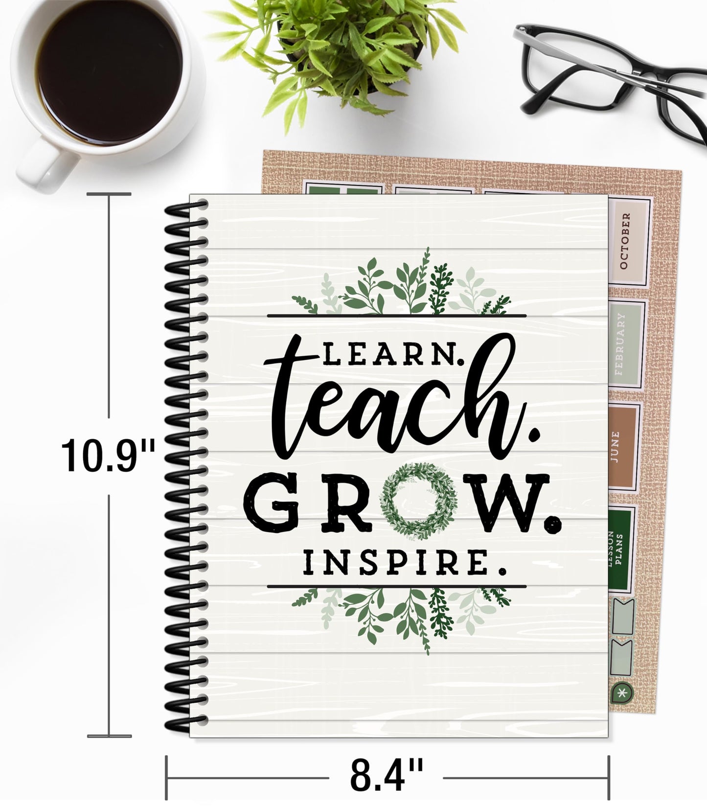Carson Dellosa Education Modern Farmhouse Teacher Planner 2026-2027,Undated 8" x 11" Lesson Plan Book With Stickers, Class Schedule & Weekly Calendar School Supplies, Homeschool & Classroom Must Haves
