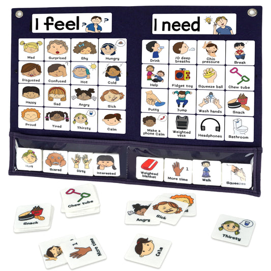 CHEFAN Feelings Chart, Calm Down Corner Supplies, Daycare Essentials, Social Emotional Learning Activities, Autism Learning Materials, ADHD Tools for Classroom Daycare & Home