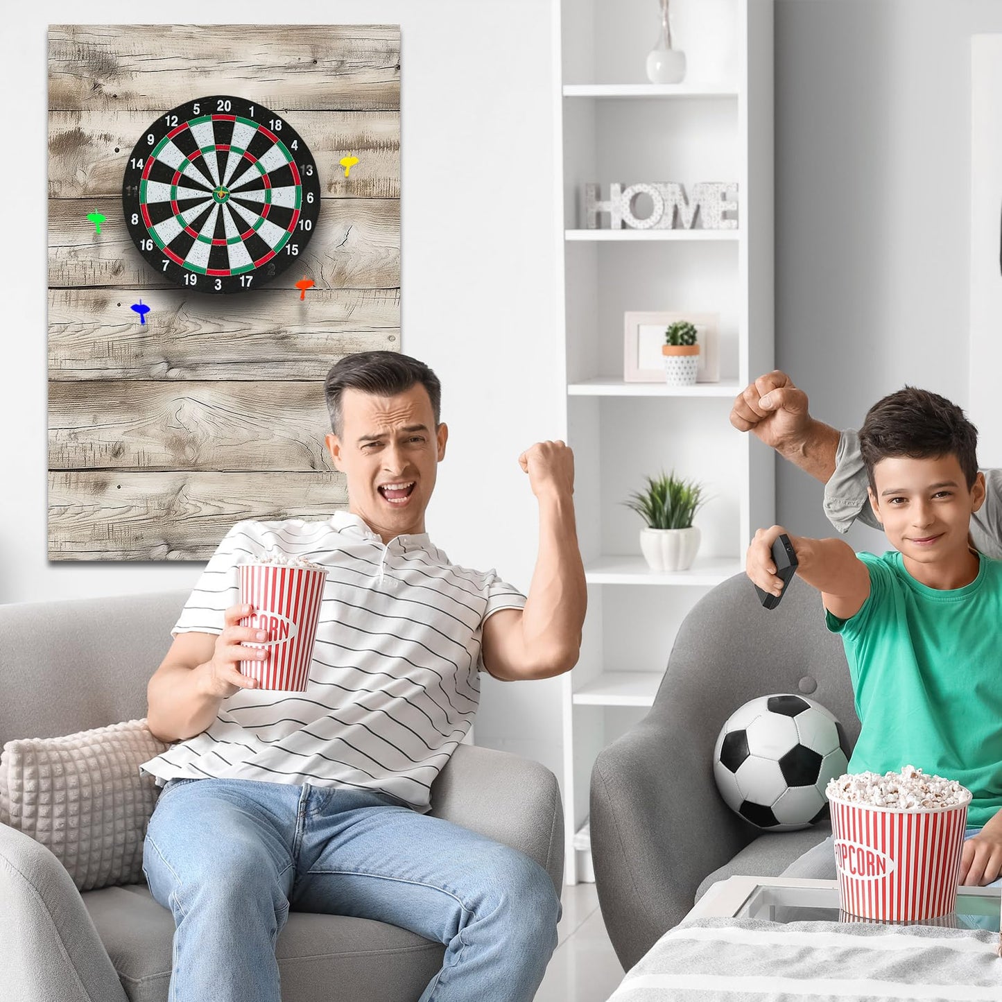 Hahafelt 36 x 24 x 0.5 Inch Felt Wood Grain Dart Board Wall Protectors Square Dart Board Backing Tiles Dartboard Backboard Cork Backboards Alternative (Light Grain)