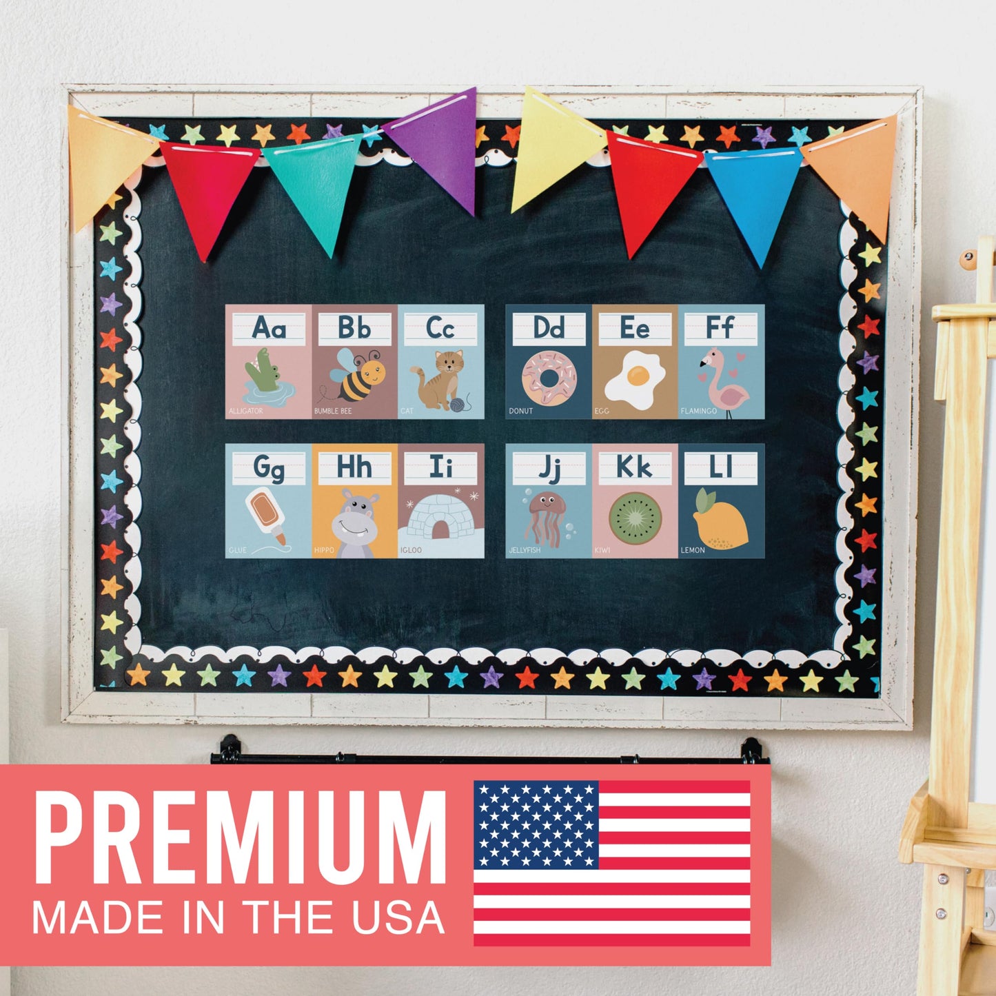 Hadley Designs Alphabet for Classroom Wall Decor - ABC Posters for Classroom Wall Chart Preschool & Kindergarten, ABC Letters & Number Line Elementary, Alphabet Cards, Boho Classroom Decor