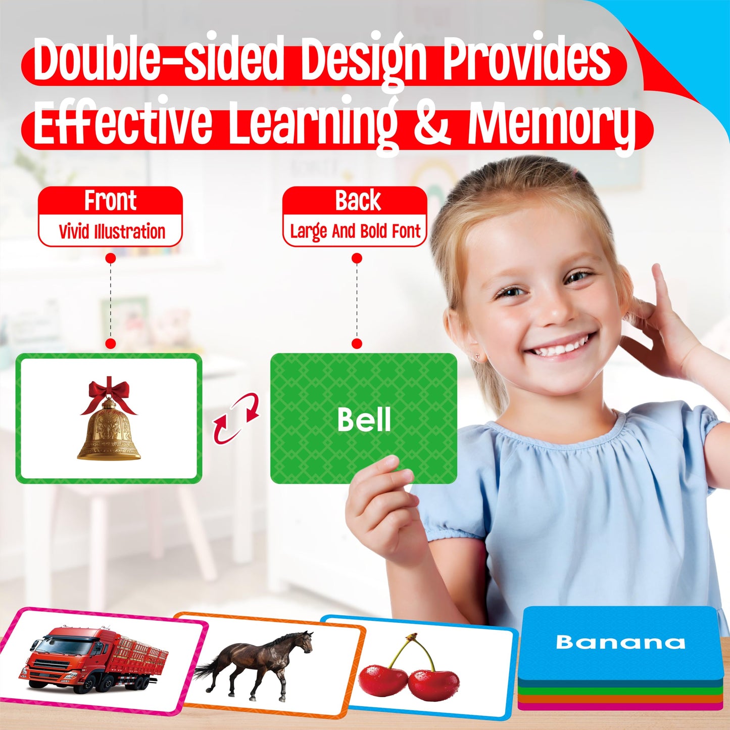 140 Noun Picture-Word Cards, Picture Flashcards Language Builder Visual Aid Speech Development Tool for Autism, ESL Teaching Materials for Adults, Non-Verbal Children Vocabulary Builder for Toddlers