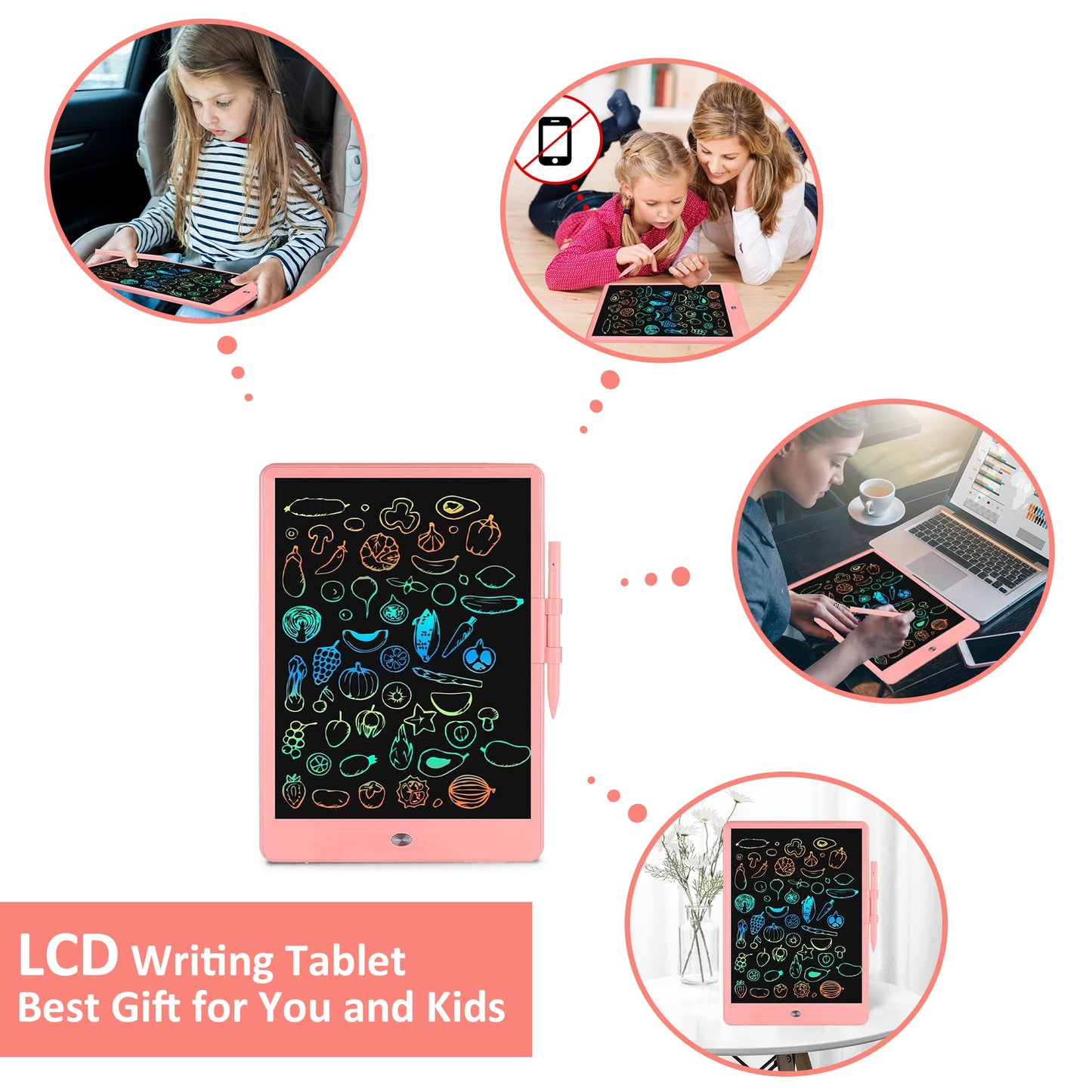 LCD Writing Tablet for Kids Doodle Board with Bag, Electronic Digital Colorful Screen Drawing Tablet, Etch a LEYAOYAO 10-Inch Drawing Pad Sketch Pads, Toy - Gift for 3-6 Years Old Girls Boys