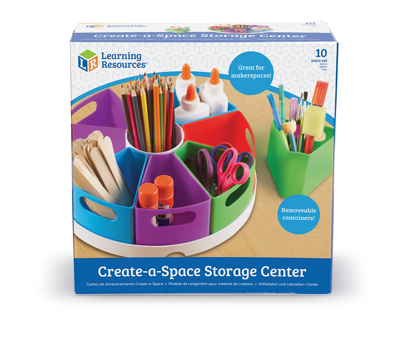 Learning Resources Create a Space Storage Center - Toy Desk Organizer, Classroom Workspace Must Haves, Homeschool Organization, Arts & Crafts , Caddy, Office & Teacher Supplies