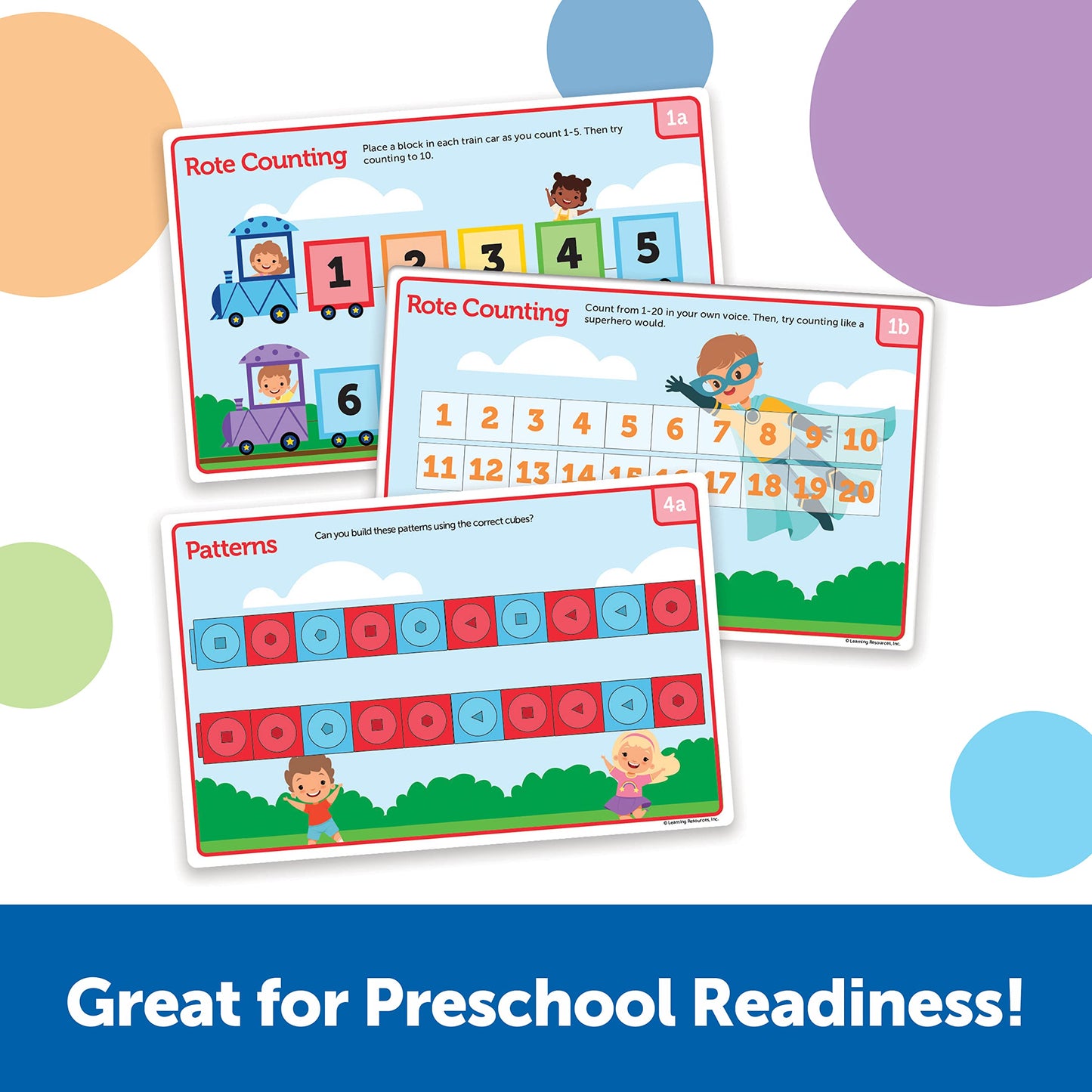 Learning Resources MathLink Cubes Preschool Math Activity Set - Classroom Must Haves, Teacher School Supplies, Toddler Montessori Toys,Building Blocks, Math Manipulatives, Homeschool Games