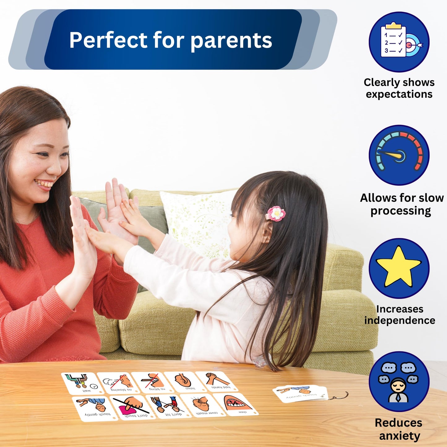 Behavior Keyring Lanyard -ABA Therapy Materials -Premium Plastic Material -Special Education Classroom Supplies -Autism Learning Materials (English)