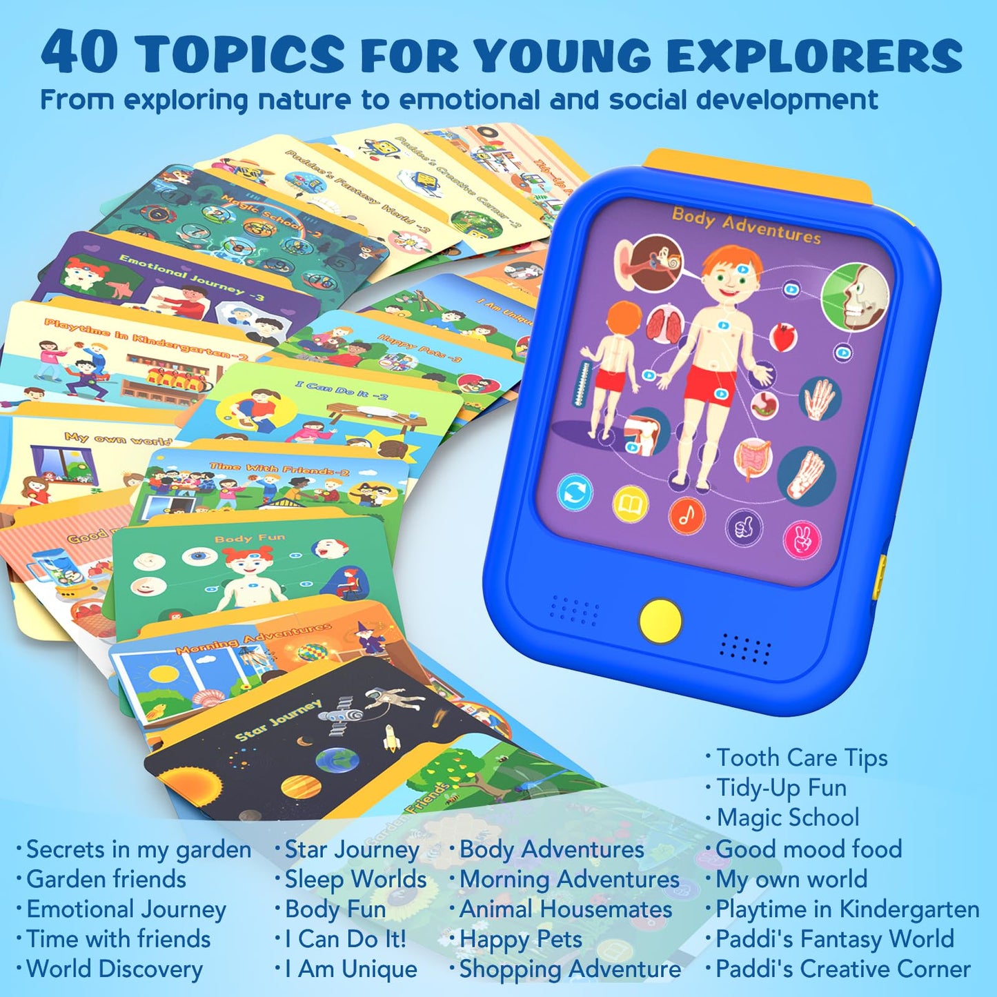 Kids Learning Tablet Educational Learning Pad for Toddlers 2-5 to Learn Alphabets, Numbers, Foods, Time, Music, Talking Cards for Toddlers，Educational Toy Kids Gifts