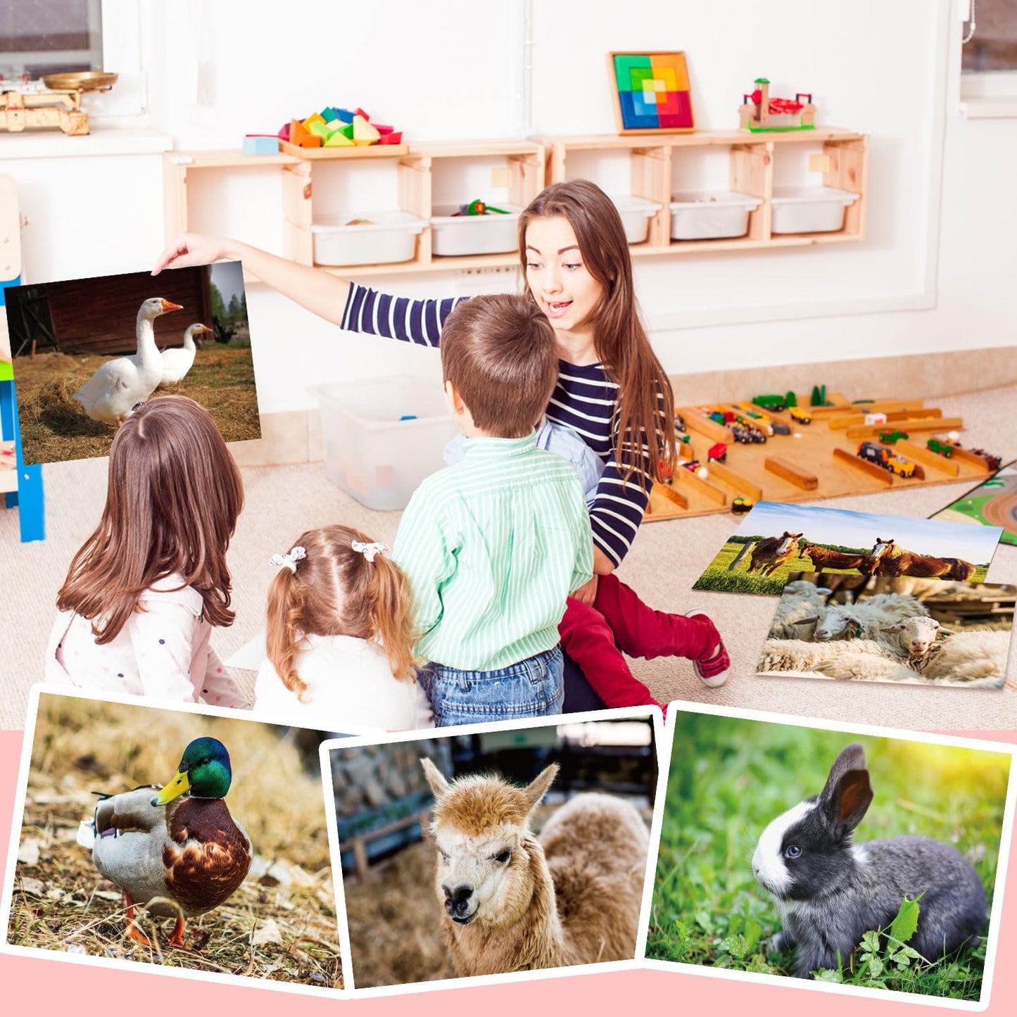 Motiskyy 12 Pcs Diversity Posters for Classroom Preschool Educational Learning Real Pictures for Daycare Home Multicultural Awareness(Farm Style)