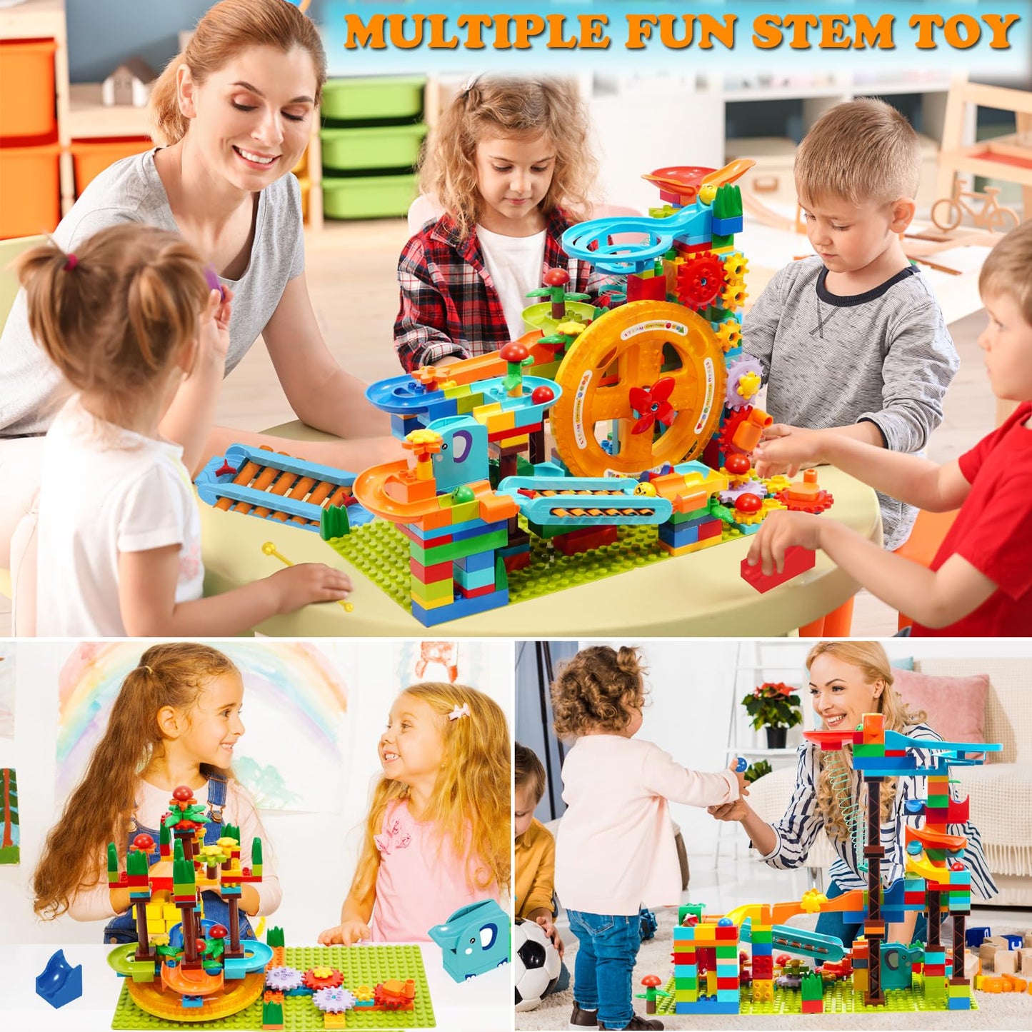 Marble Run Building Blocks for Kid: 3 4 5 6 8 Year Old Montessori Education Preschool STEM Toy - Age 4-8 Kids Creative Puzzle Marbles Track - Christmas Birthday Gifts for Boys Girls