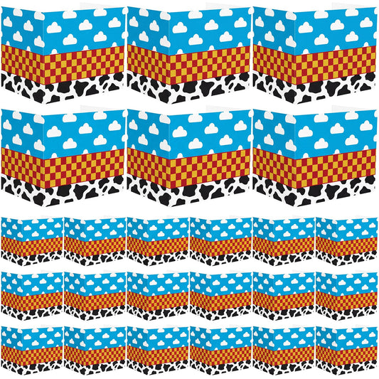 SATINIOR 24 Pcs Privacy Folders for Students, Desk Dividers for Classroom Testing, Trifold Cardboard Privacy Boards, Study Carrels Panel School Teacher Supplies(Cloud and Cow Style,White and Blue)