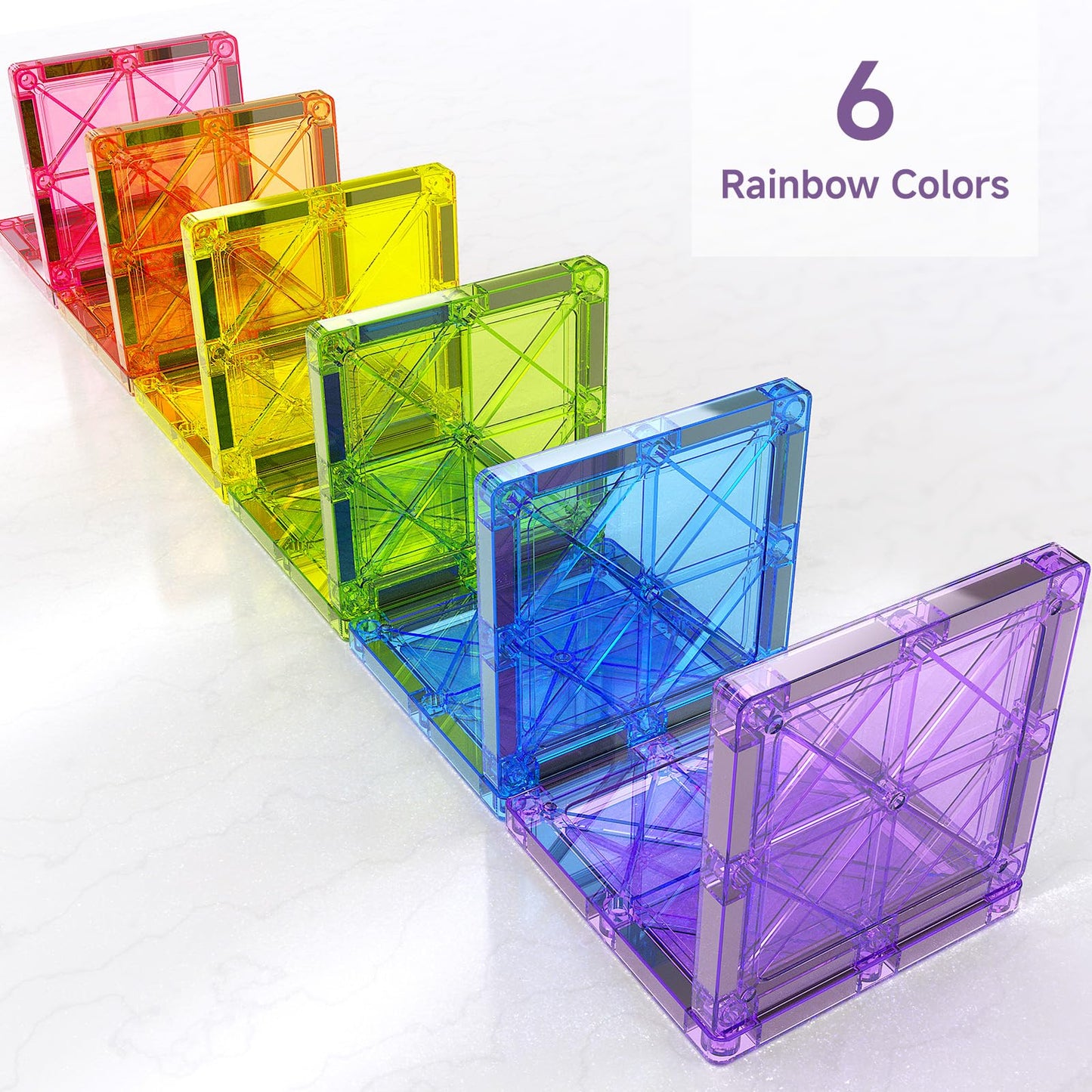 MEIQ 100Pcs Premium Magnetic Tiles Toys Set with Sturdy Iron Case, STEM Educational Building Blocks for Kids Ages 3-5 4-8, Montessori Sensory Toys, Creative Birthday Gifts for Toddler Boys & Girls