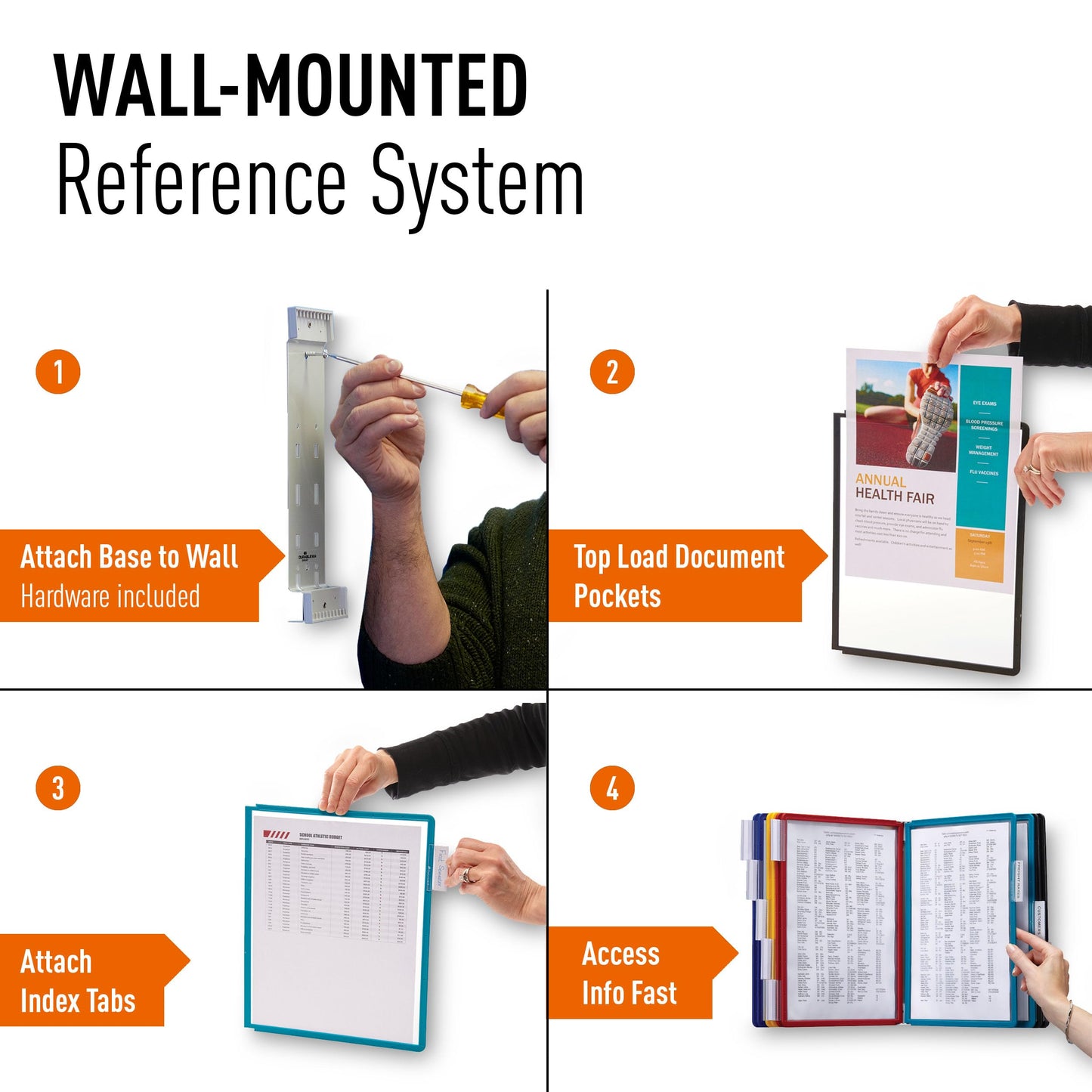 Durable Vario Wall Reference System, 10 Panels, Assorted Borders And Panels (Pack of 6)